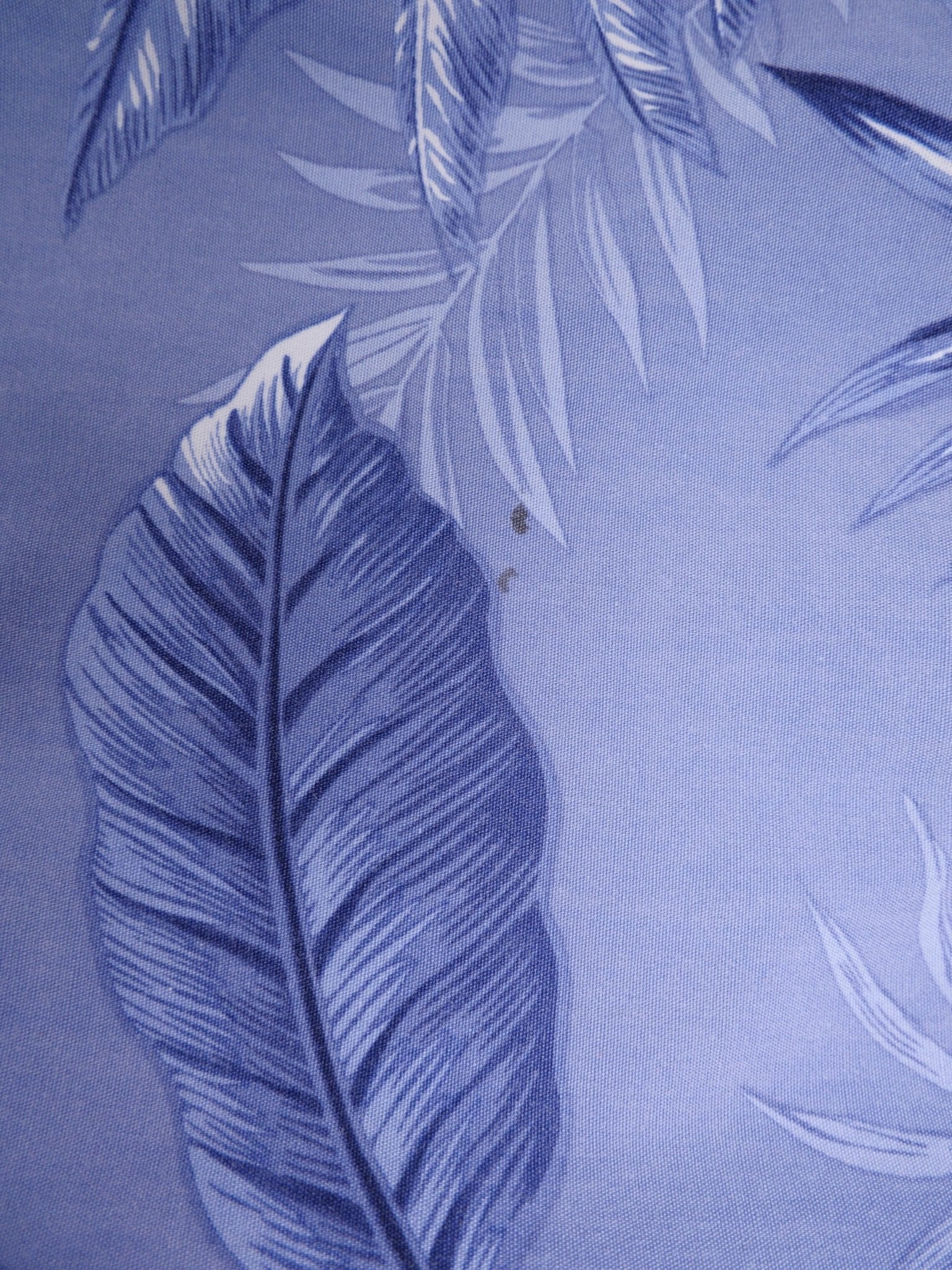 'Leaves' printed Pattern blue s/s Hemd - Peeces