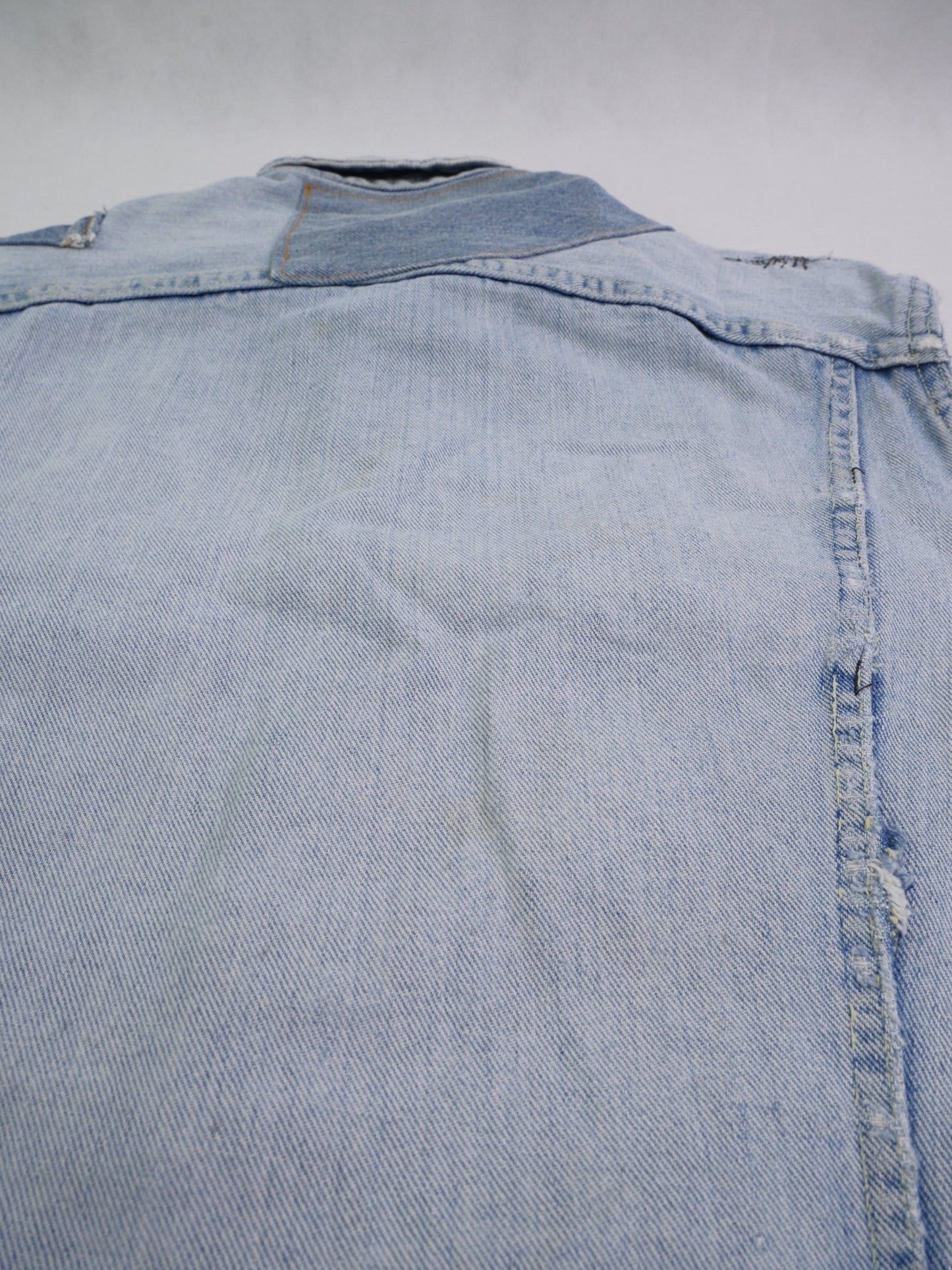 Lee embroidered Logo sleeveless Jeans Jacke - Peeces