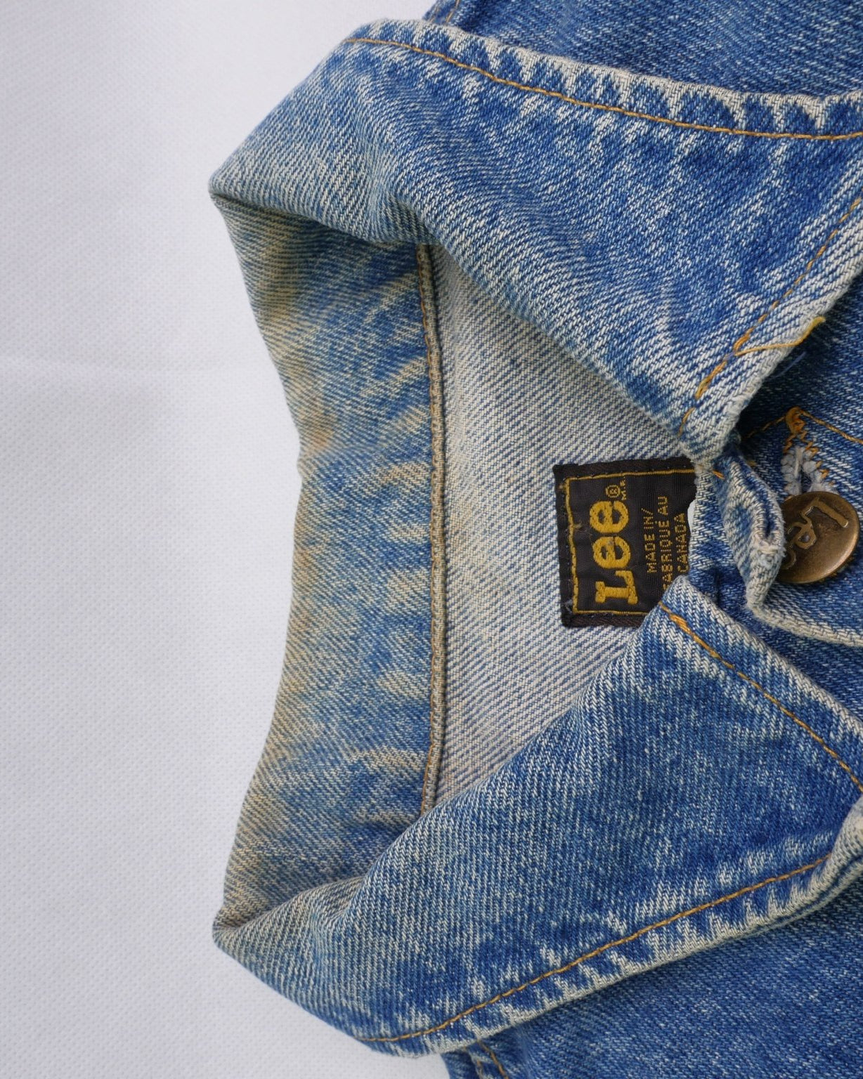 lee patched Logo blue Vintage Denim Jacke - Peeces