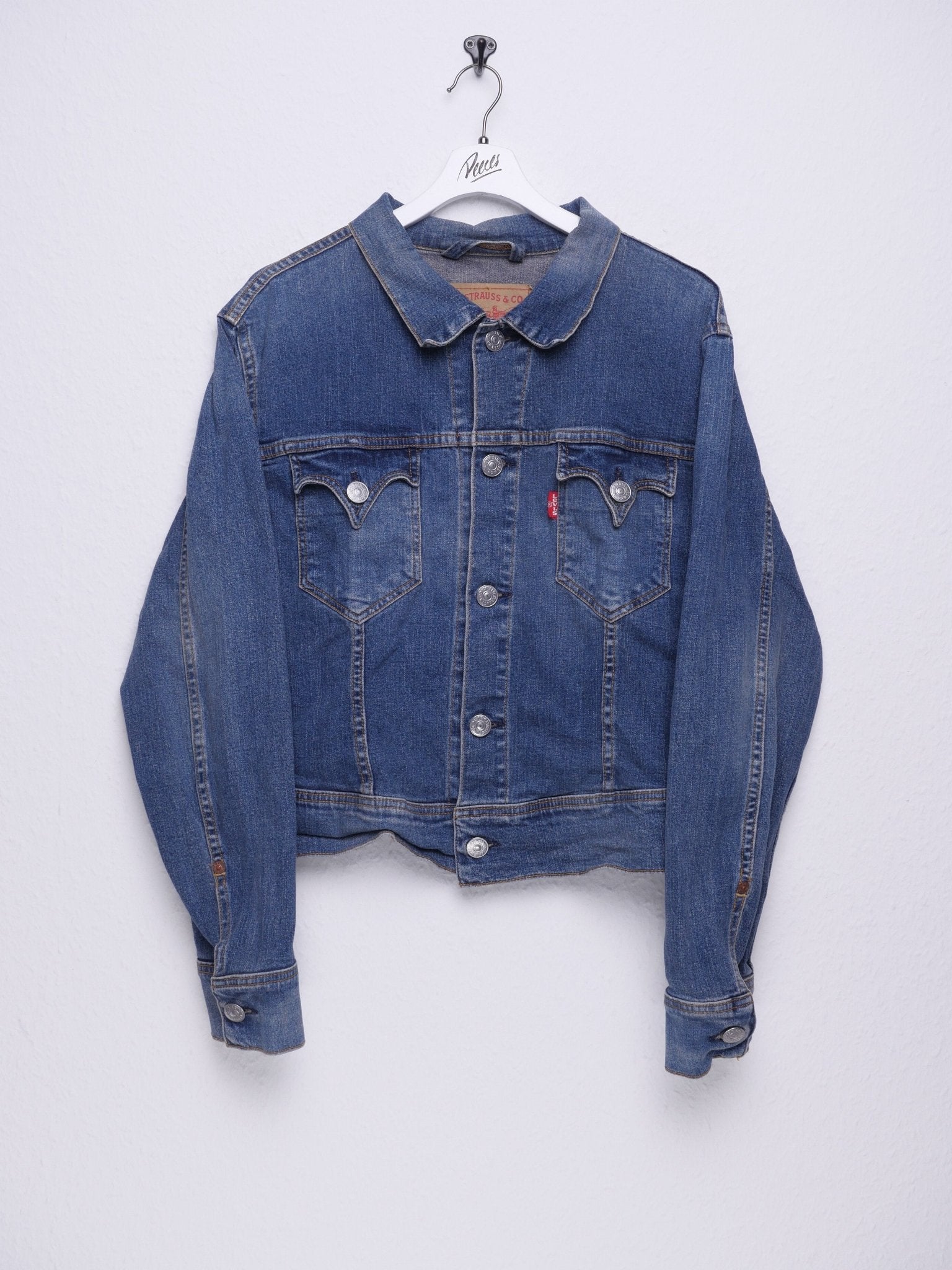 levis embroidered Logo blue washed Jeans Jacke - Peeces