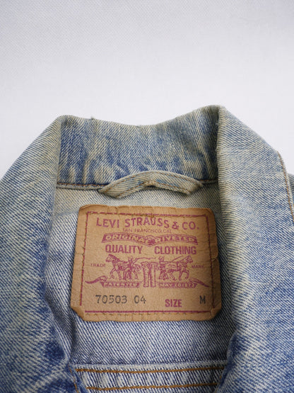 Levis embroidered Patch blue Vintage Denim Jacket - Peeces