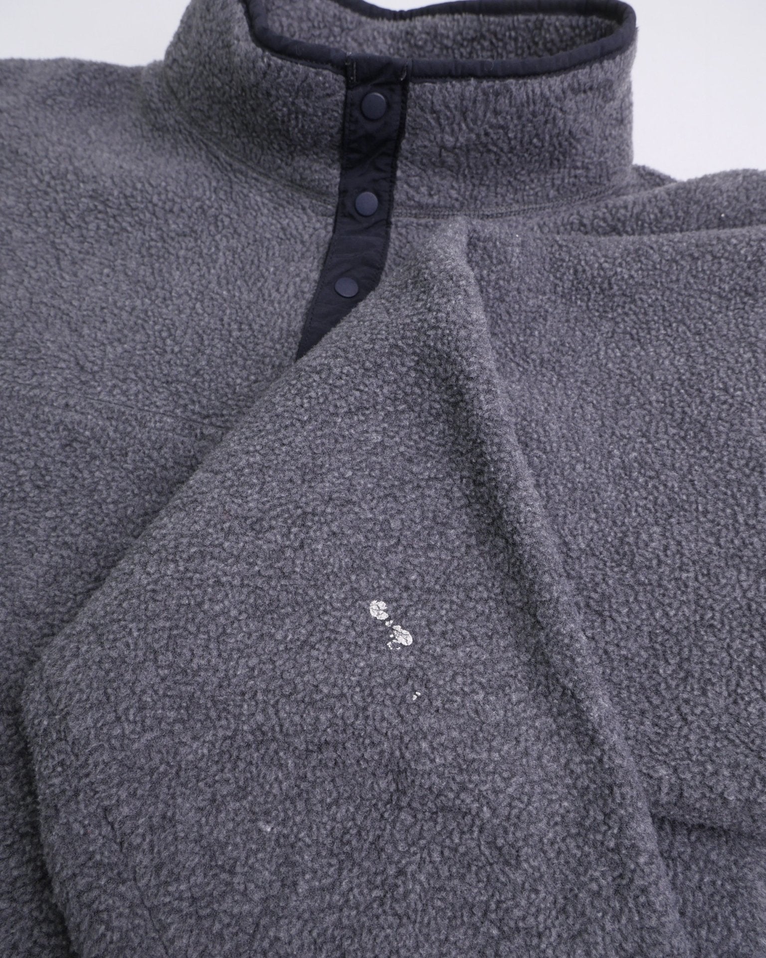 LL Bean dark grey half buttoned Fleece Sweater - Peeces