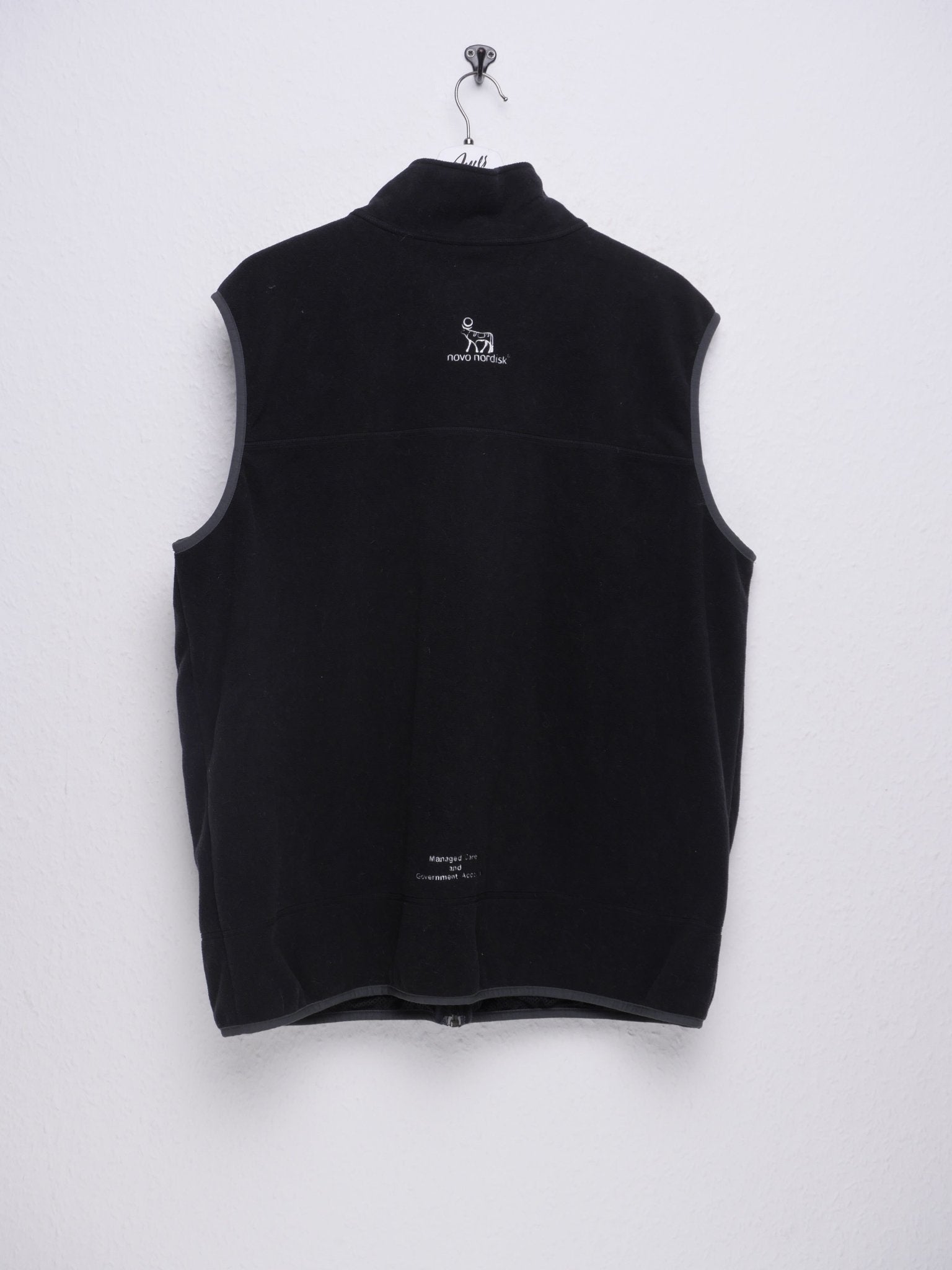 LL Bean embroidered Logo black basic Fleece Vest Jacke - Peeces