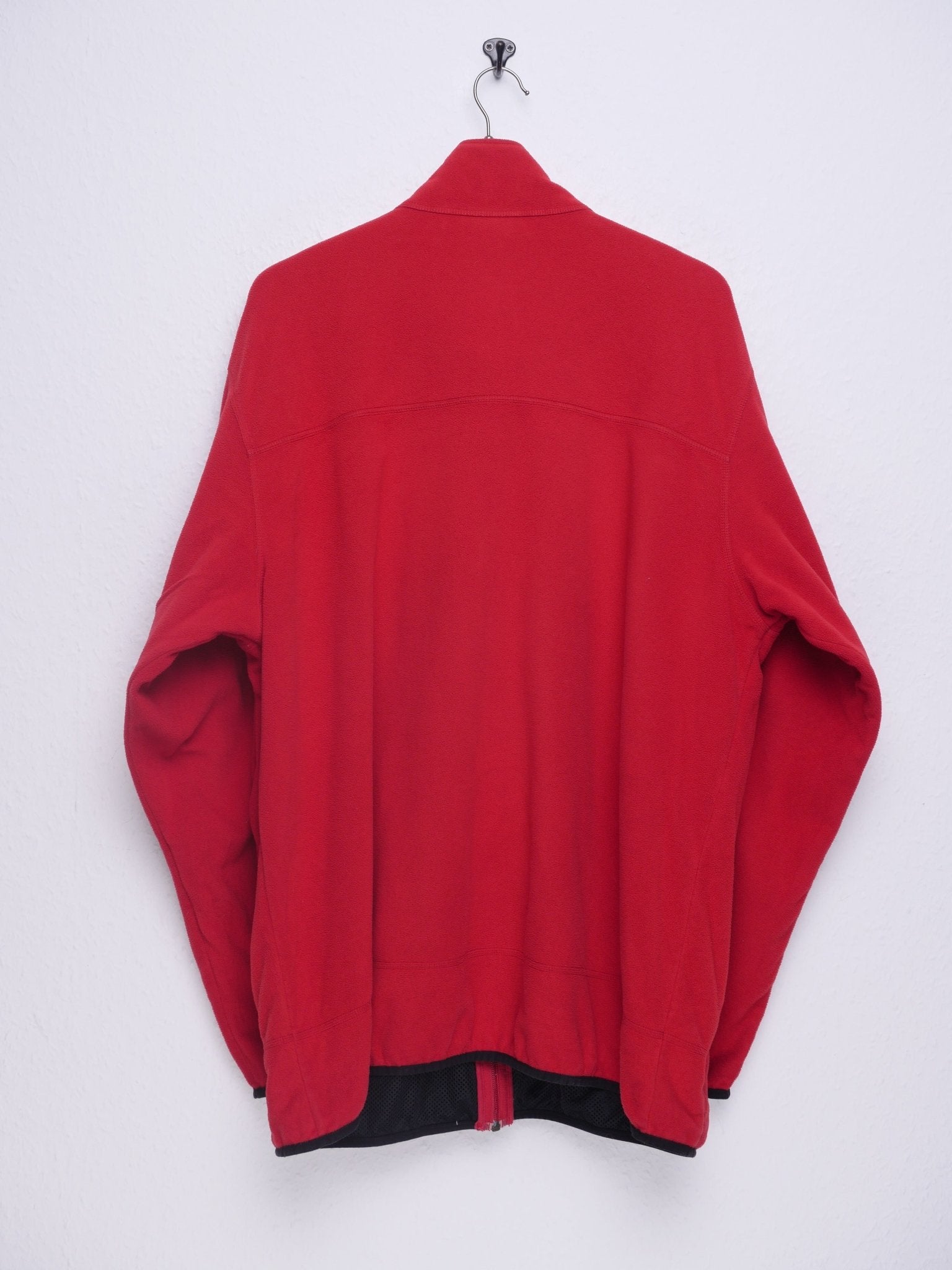 LL Bean embroidered Logo red Fleece Zip Sweater - Peeces