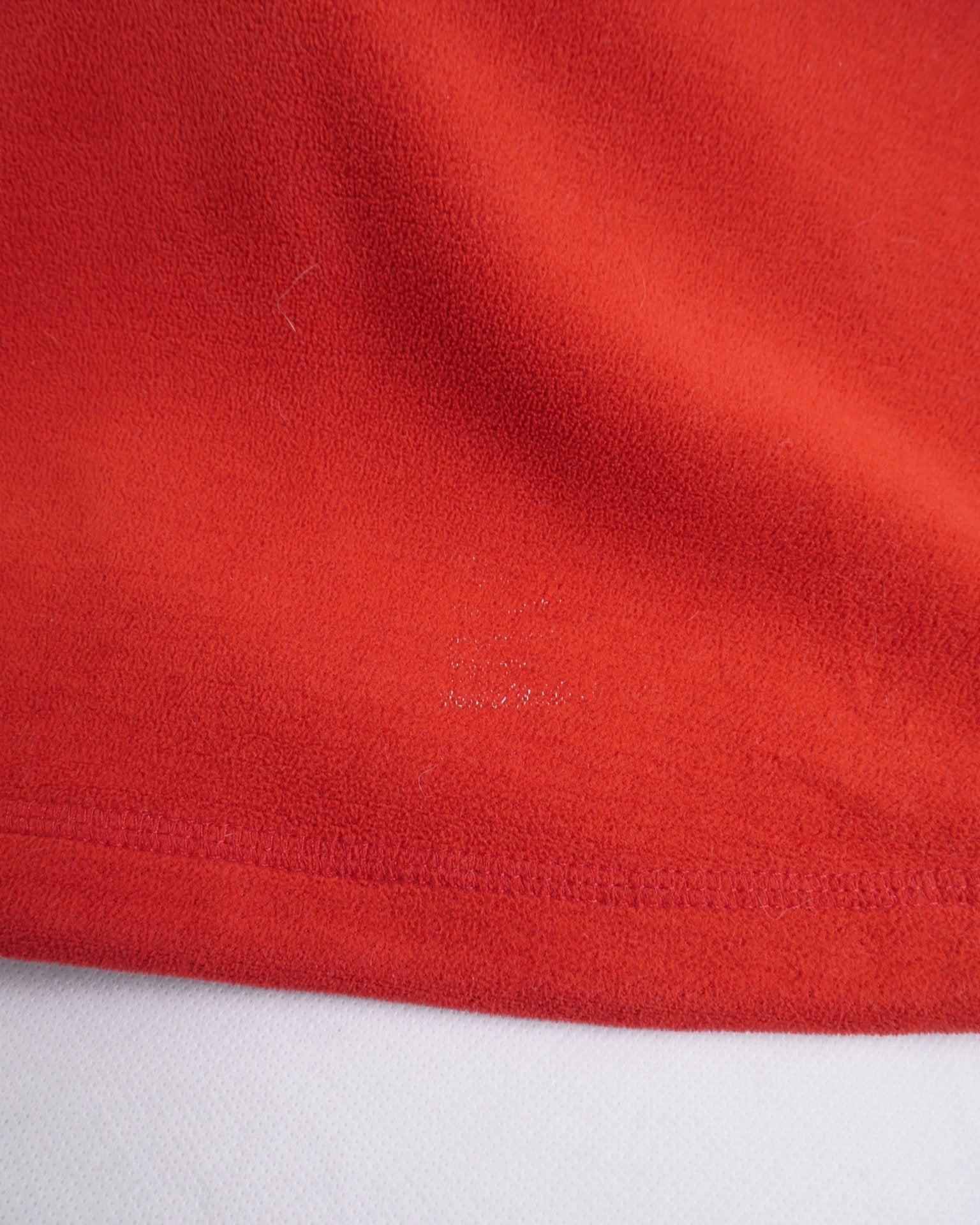 LL Bean embroidered Logo red Fleece Zip Sweater - Peeces