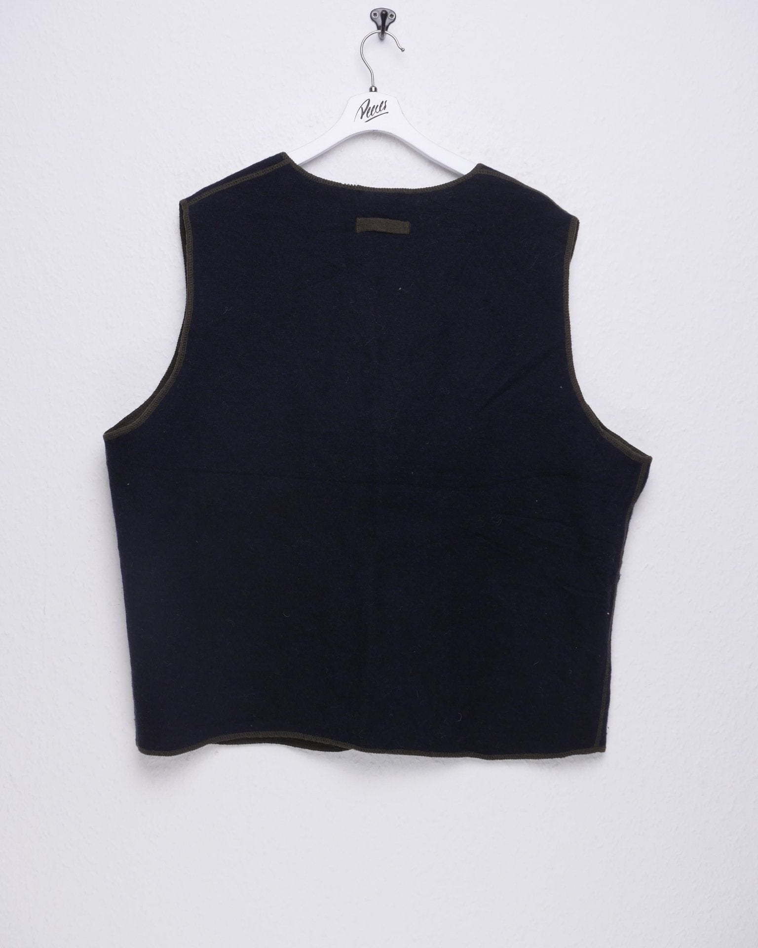 LL Bean navy wool sleeveless Cardigan Sweater - Peeces