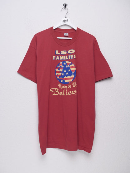 'LSO Families' printed Graphic red Shirt - Peeces
