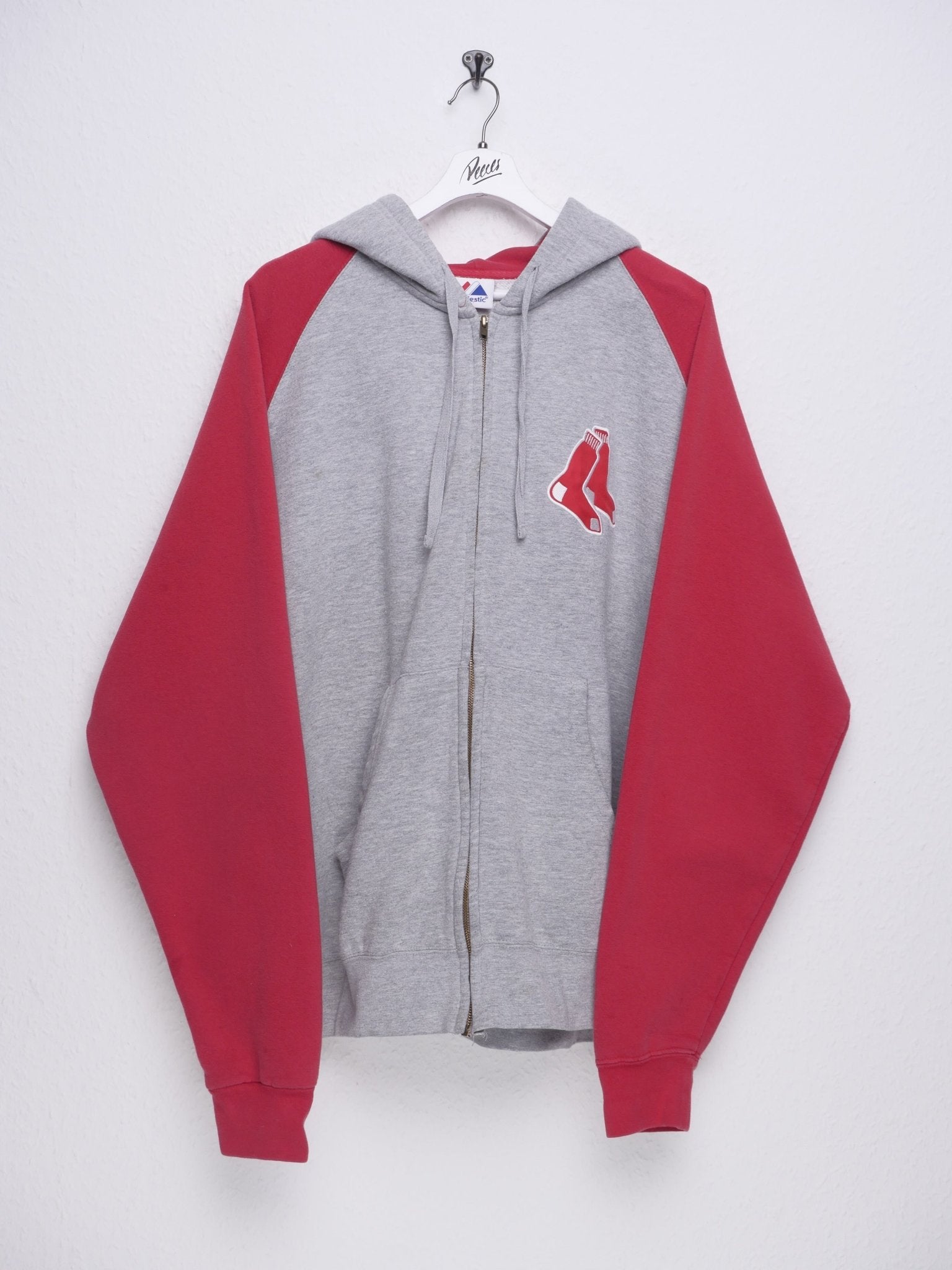 Majestic Boston Red Sox embroidered Logo two toned Zip Hoodie - Peeces