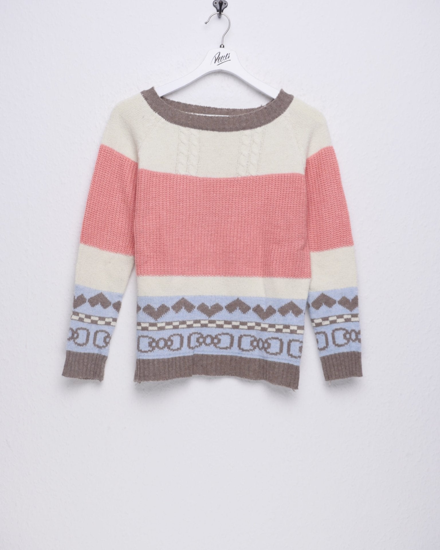 Multicolored patterned Vintage wool Sweater - Peeces