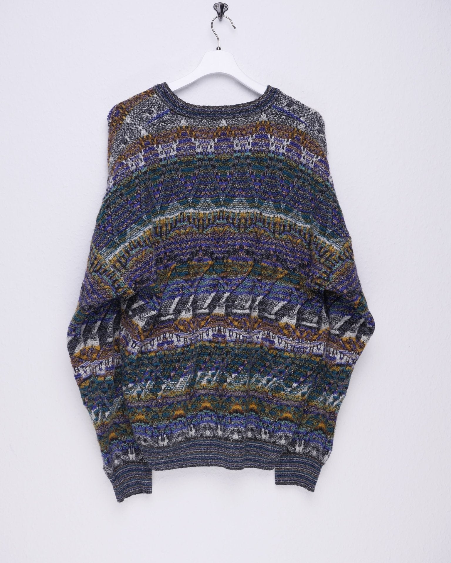 Multicoloured knit Vintage V-Neck Sweater - Peeces