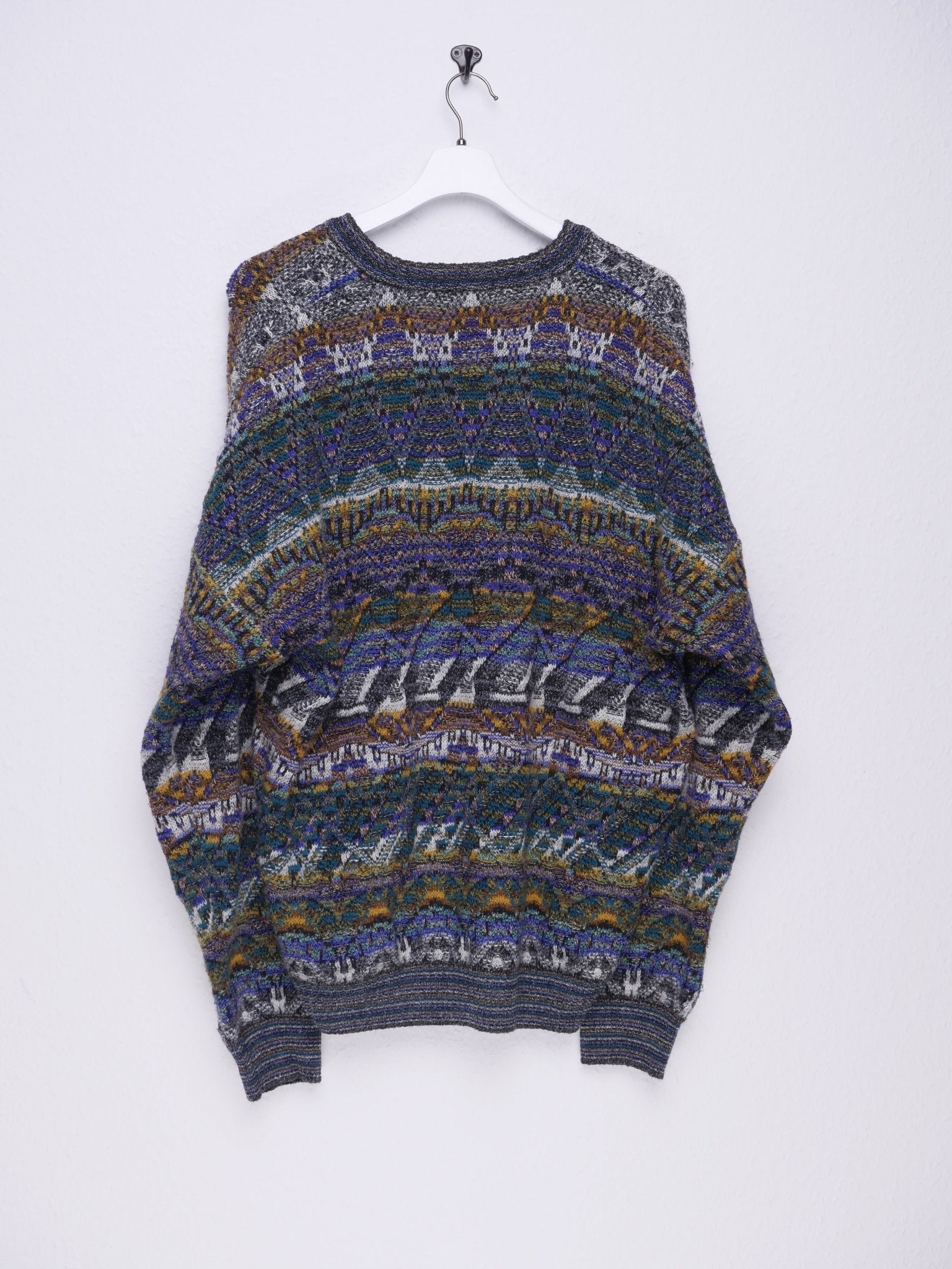 Multicoloured knit Vintage V-Neck Sweater - Peeces