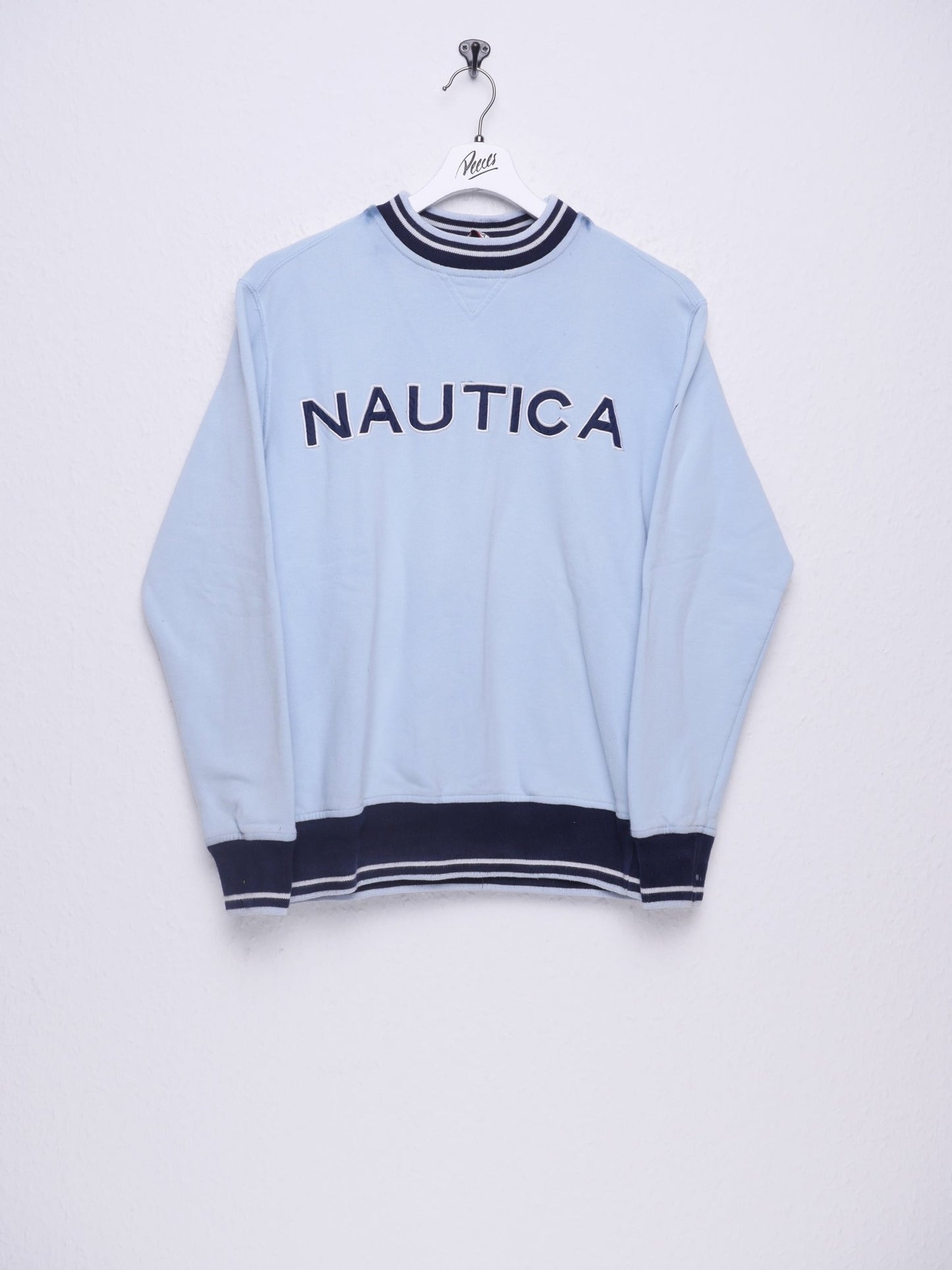 Nautica embroidered Spellout babyblue Sweater - Peeces