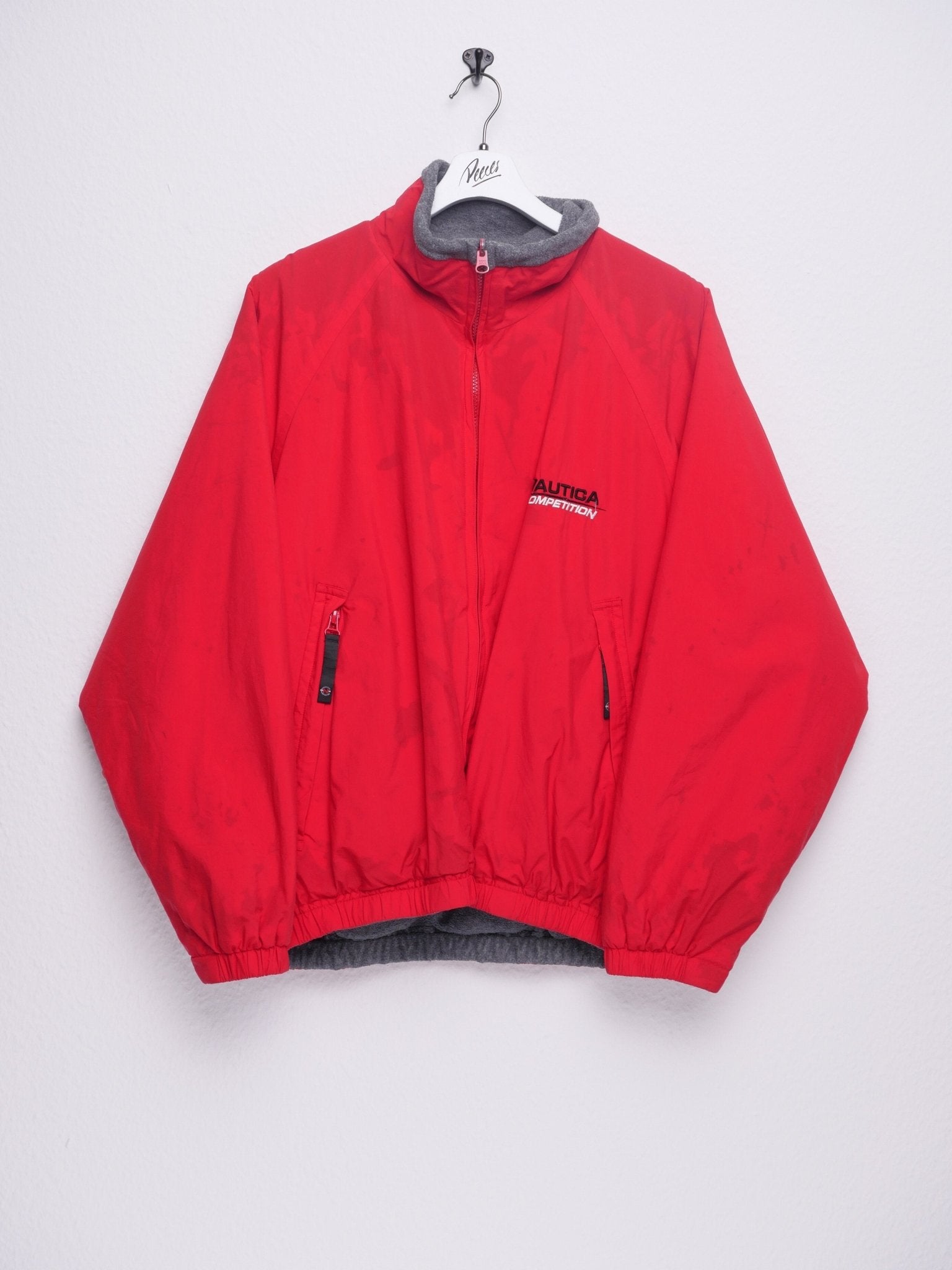nautica embroidered Spellout red heavy Track Jacket – Peeces