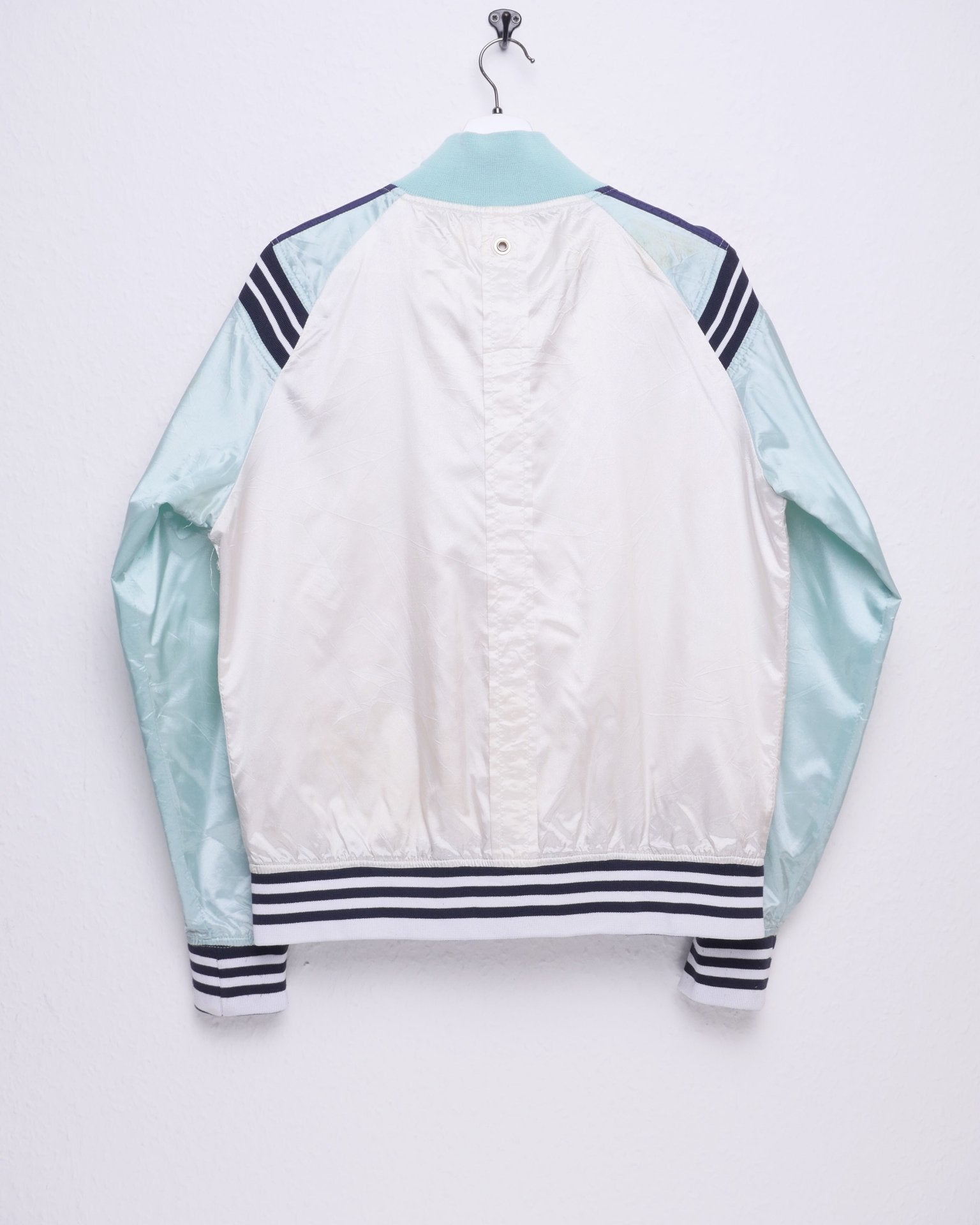 'Newstorm' embroidered Spellout three toned Vintage Track Jacket - Peeces