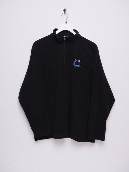 NFL 'Indianapolis Colts' embroidered Logo black Fleece Half Zip Sweater - Peeces