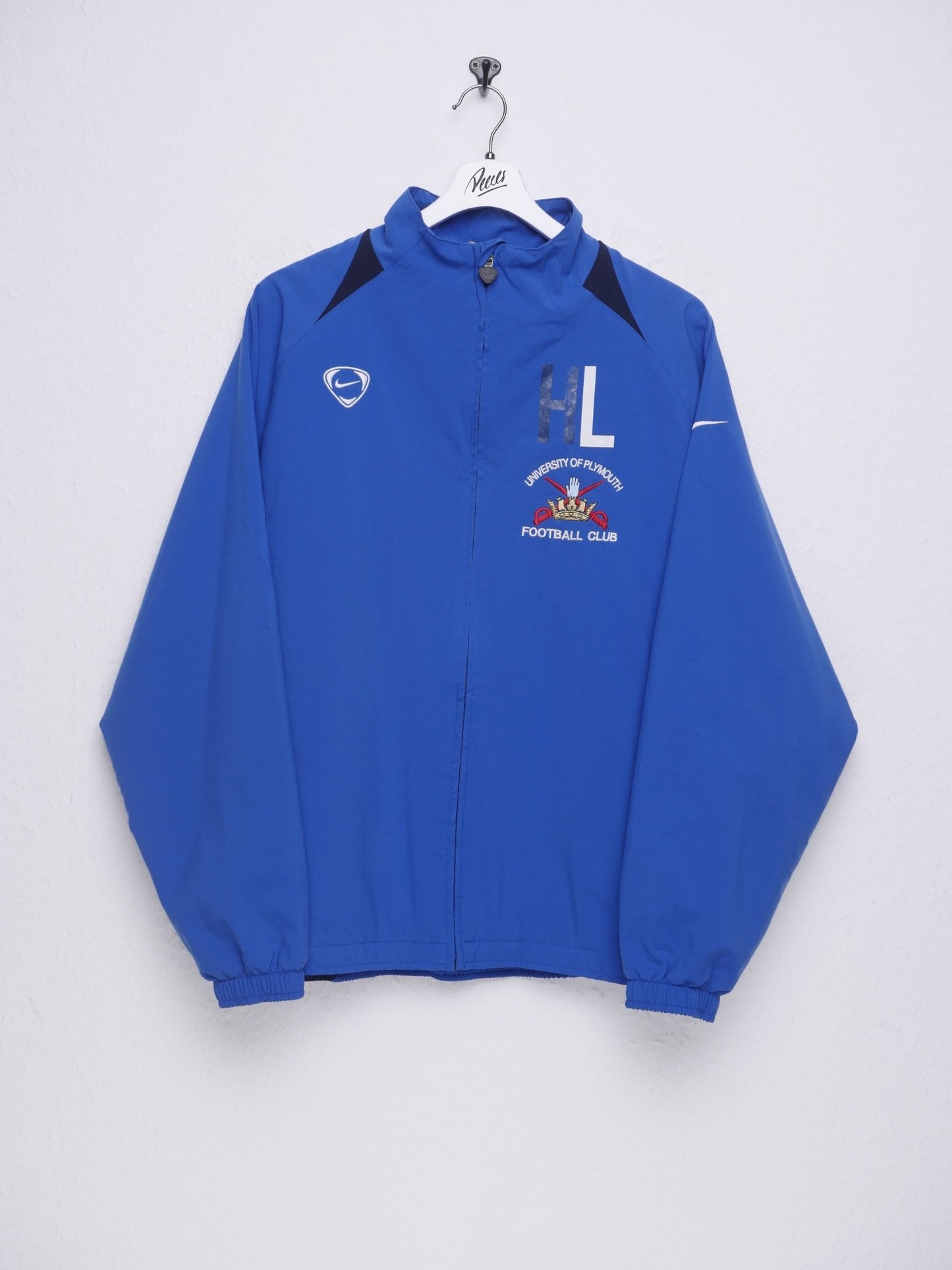 nike embroidered Logo 'University of Playmouth' blue Track Jacket - Peeces