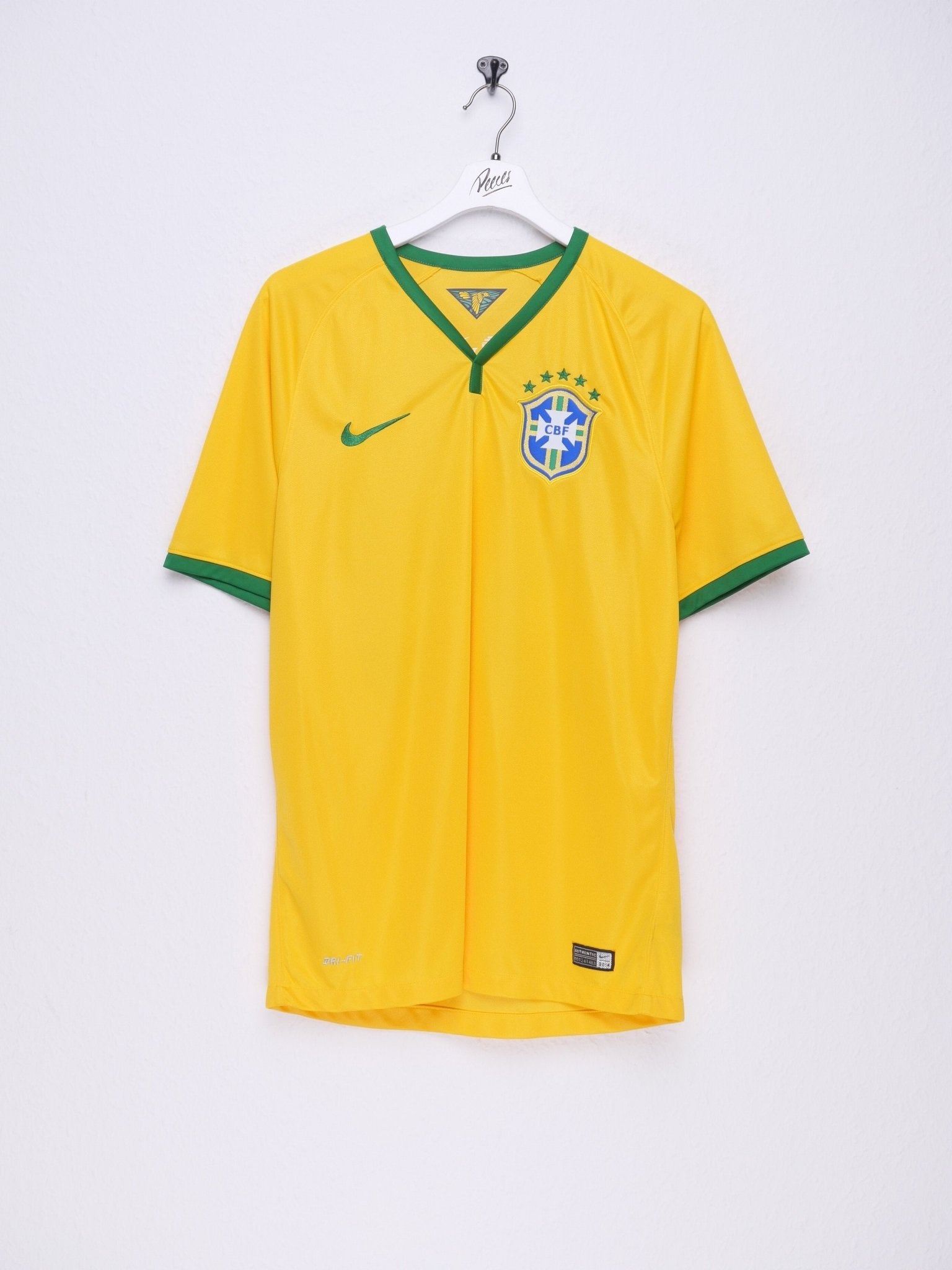 nike embroidered Swoosh 'Brazilian National Team' two toned Jersey Shirt - Peeces