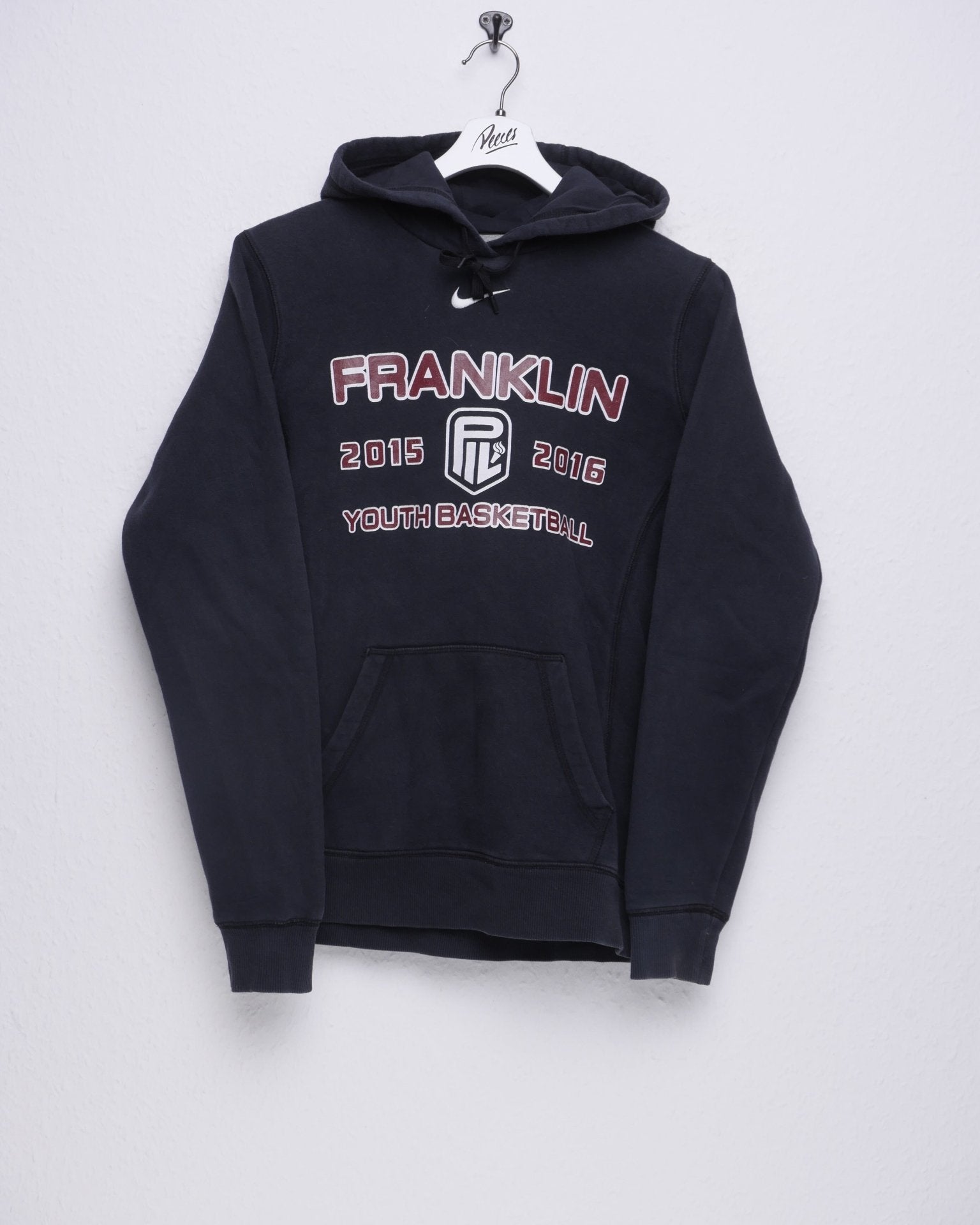 nike Franklin Youth Basketball embroidered Middle Swoosh navy Hoodie - Peeces