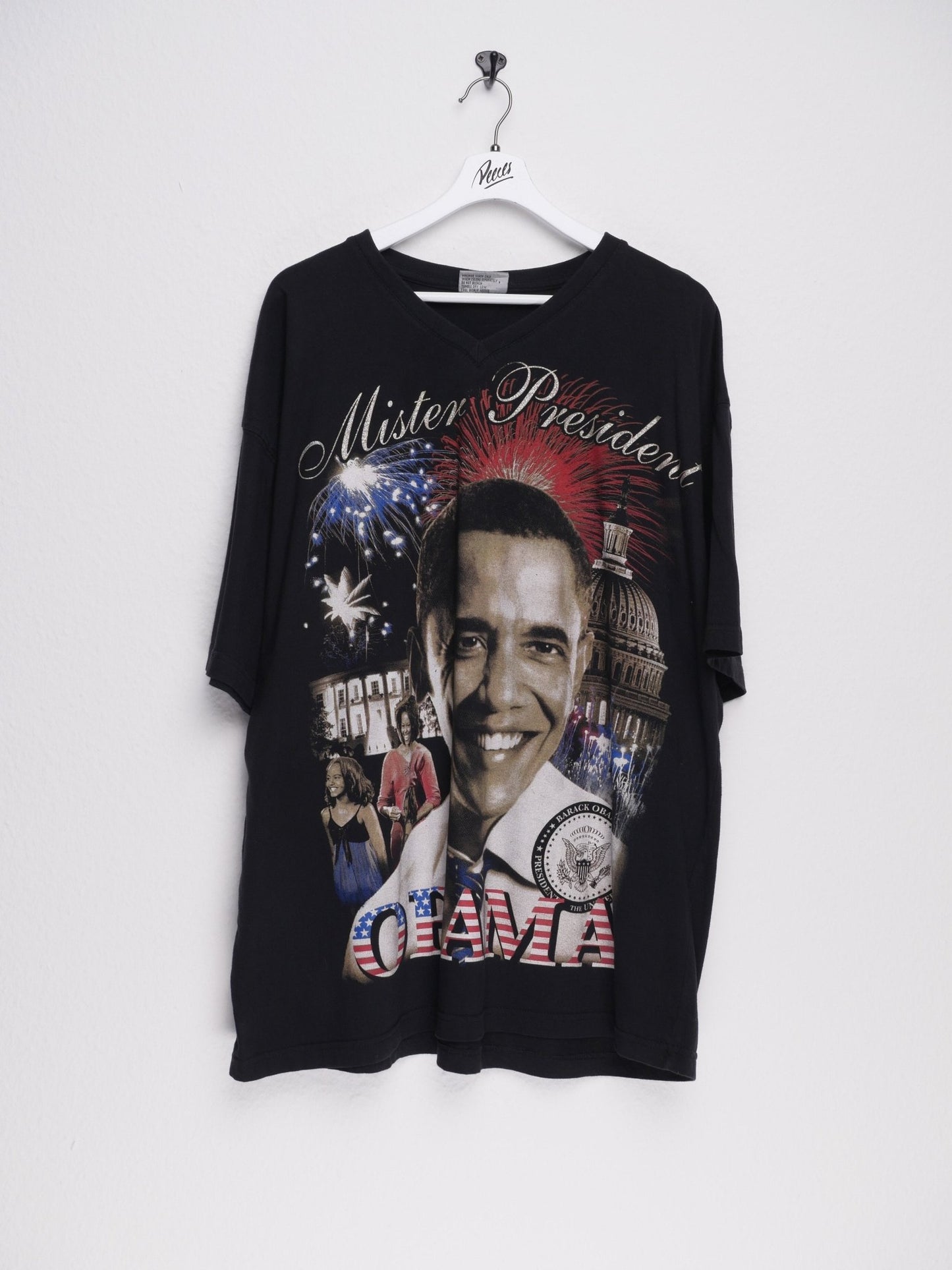 'Obama' printed Graphic black Shirt - Peeces