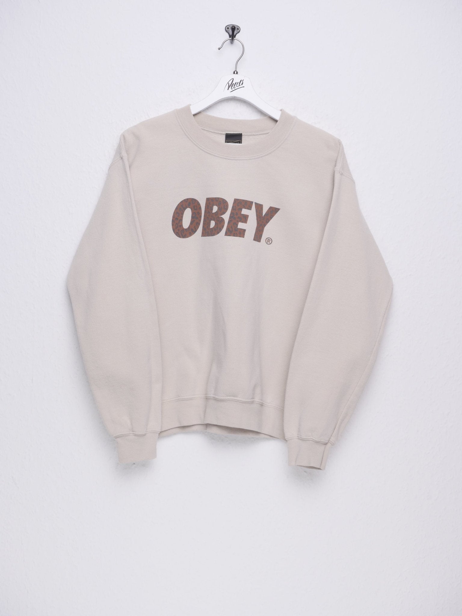 Obey printed Logo beige Sweater - Peeces