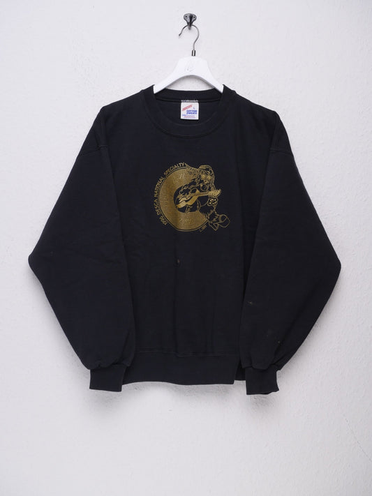 'OESCA National Specialty' printed Graphic black Sweater - Peeces