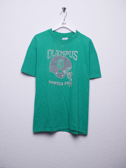 'Olympus Powder Puff' printed Graphic green Shirt - Peeces