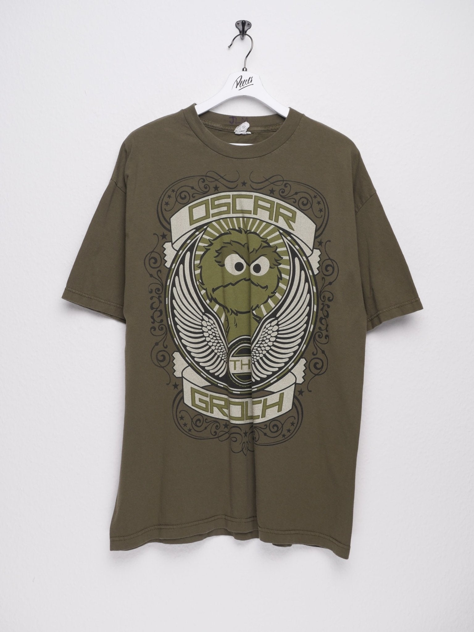 'Oscar the Crouch' printed Graphic olive Shirt - Peeces