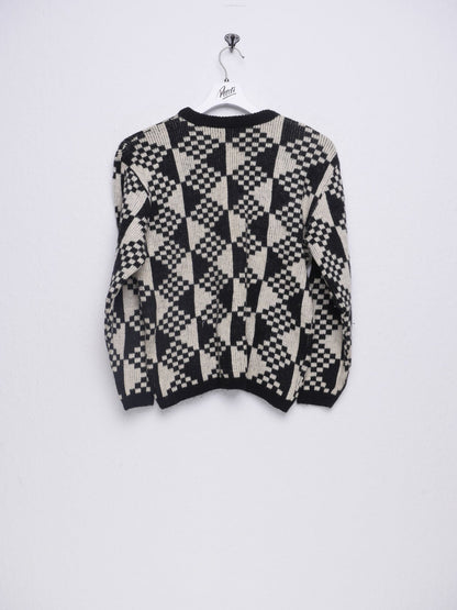 patterned black/white Vintage Knit Sweater - Peeces