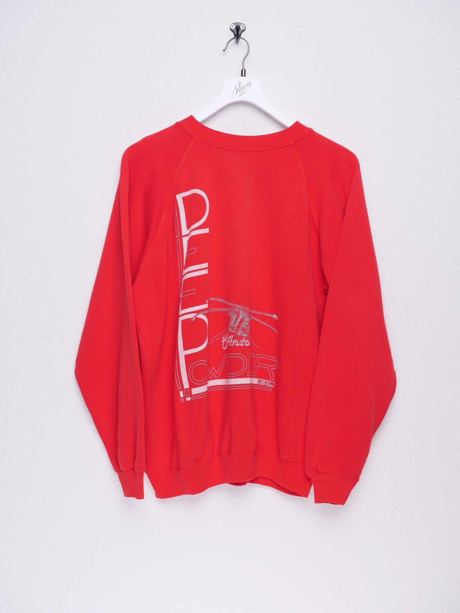 'Peep Powder' printed Graphic red Sweater - Peeces
