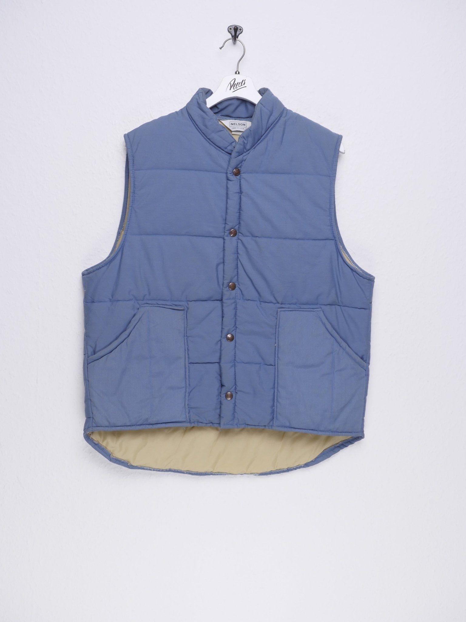 plain Vintage blue Vest Jacke - Peeces
