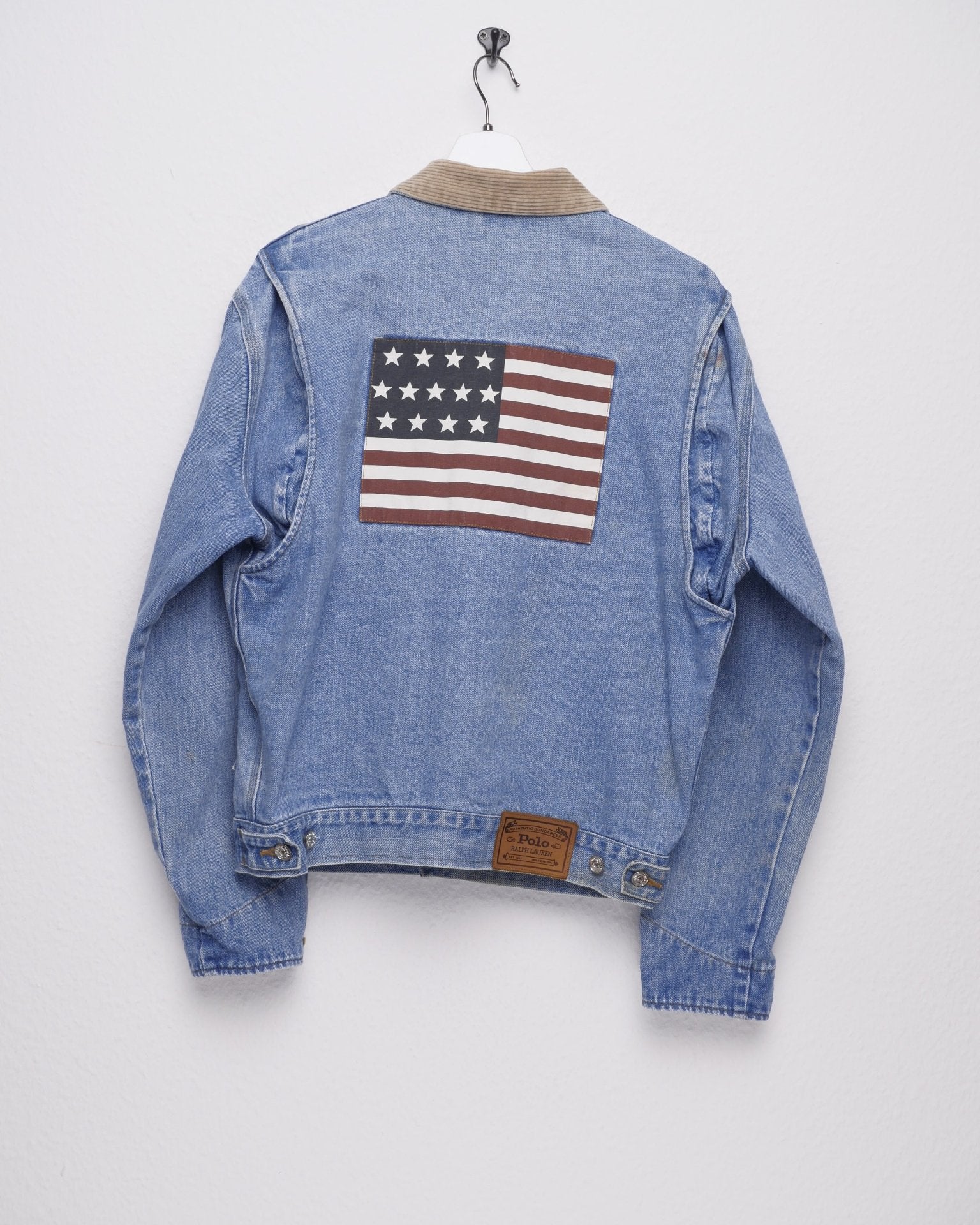 Polo Ralph Lauren America Flag patched light washed Denim Jacke - Peeces