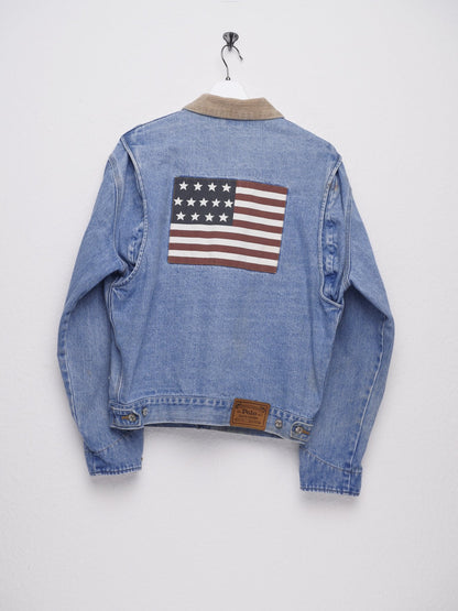 Polo Ralph Lauren America Flag patched light washed Denim Jacke - Peeces