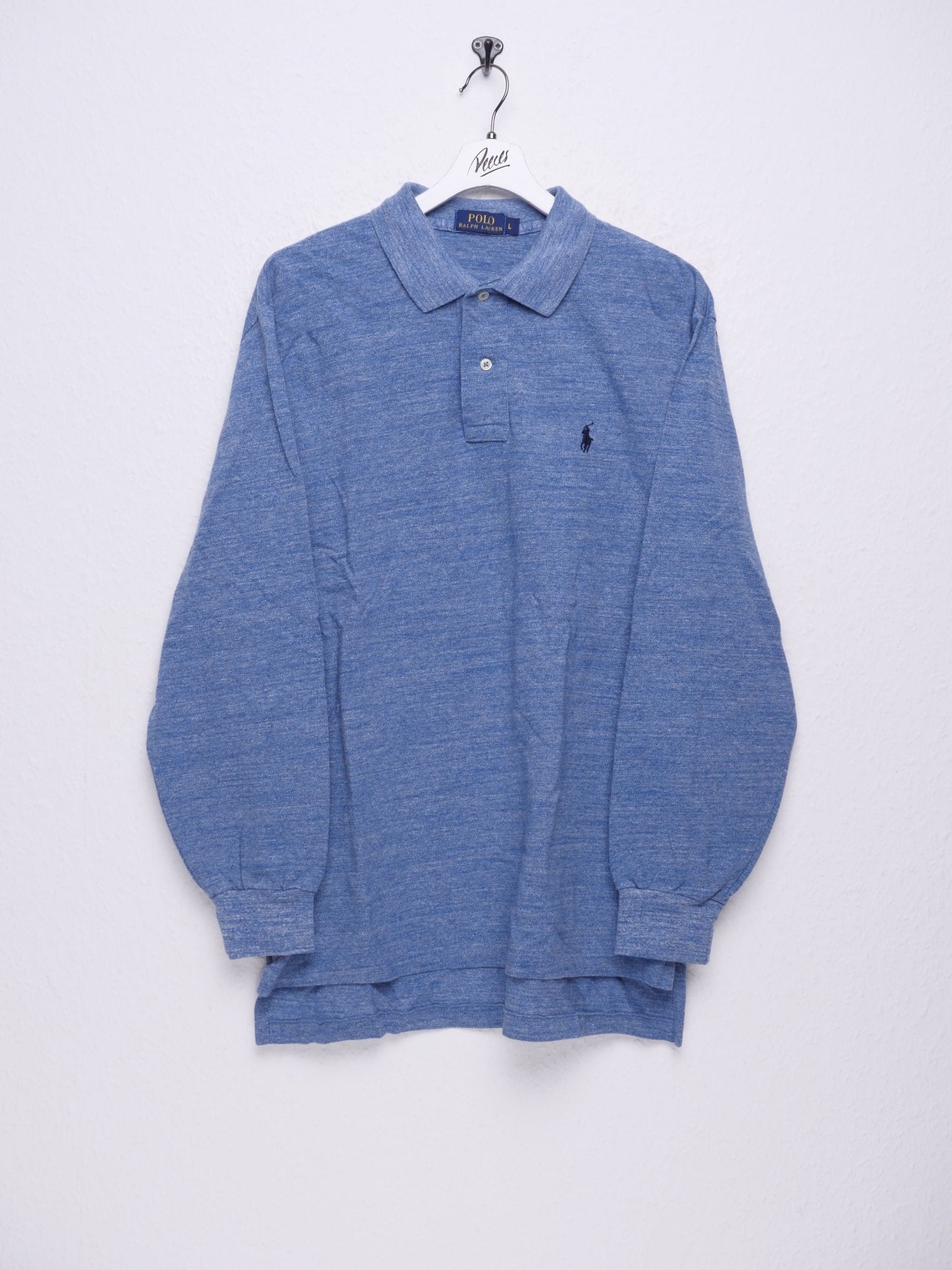 Polo Ralph Lauren embroidered Logo blue L/S Polo Shirt - Peeces