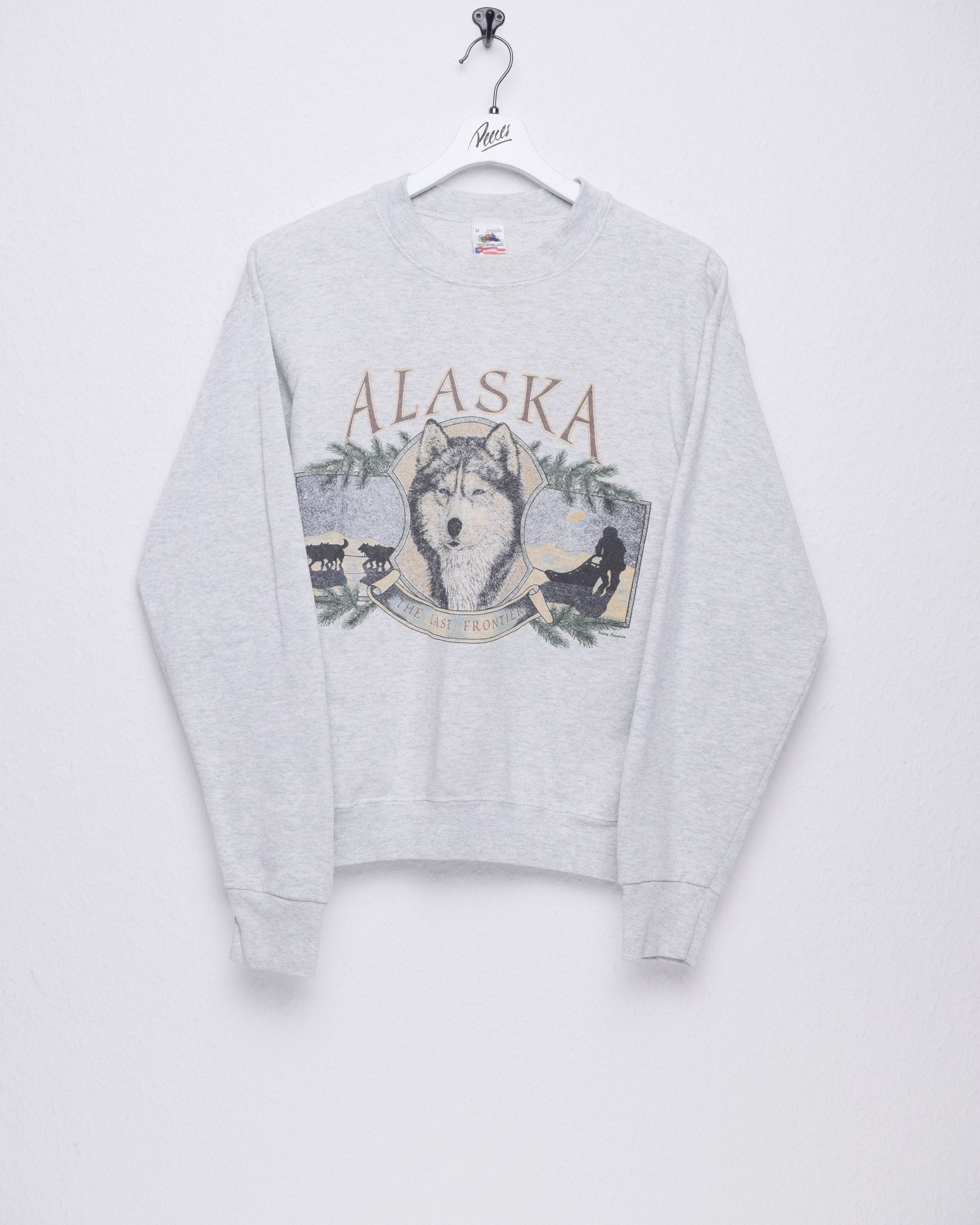 printed Alaska Spellout Vintage Sweater - Peeces