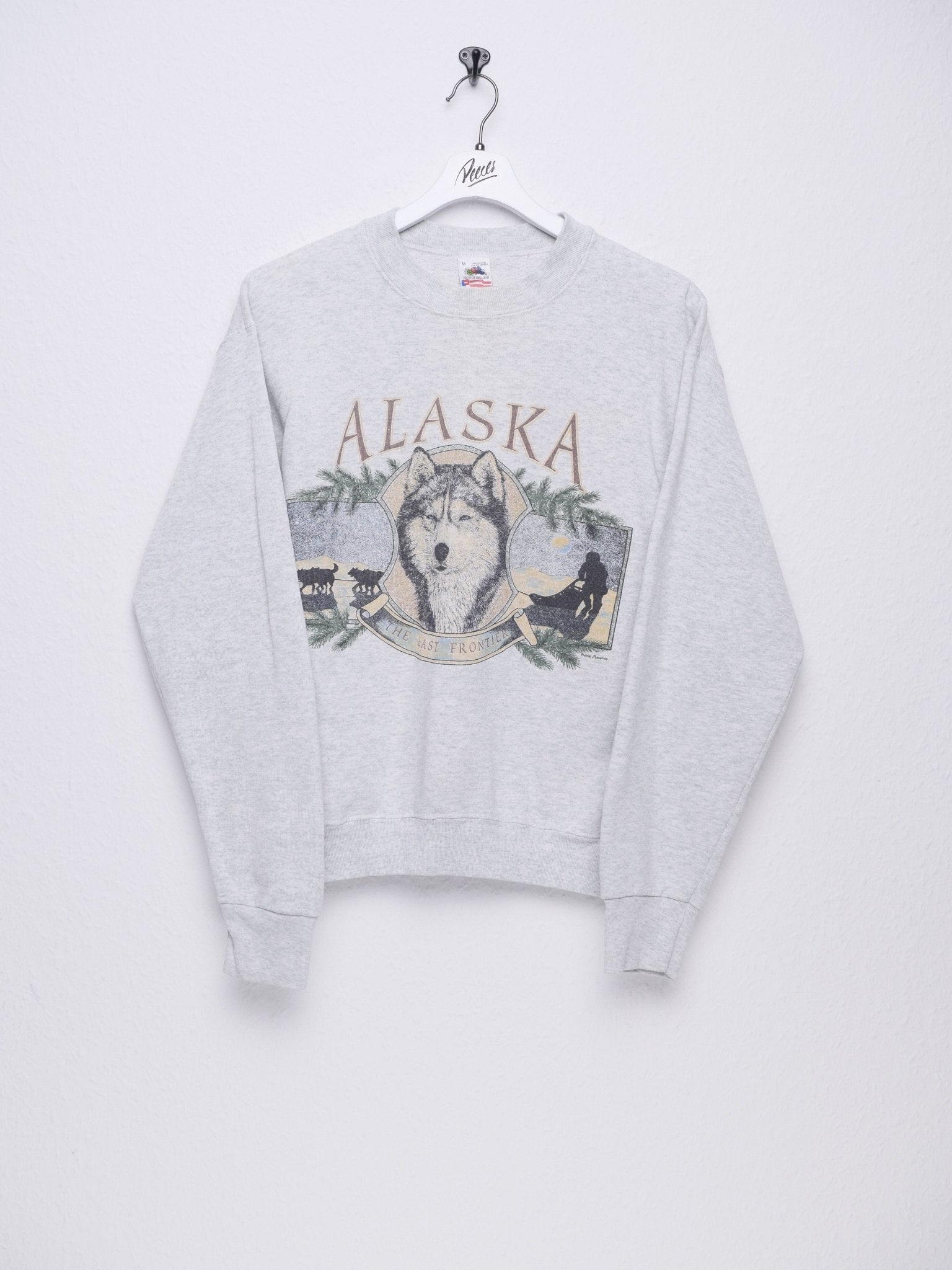 printed Alaska Spellout Vintage Sweater - Peeces