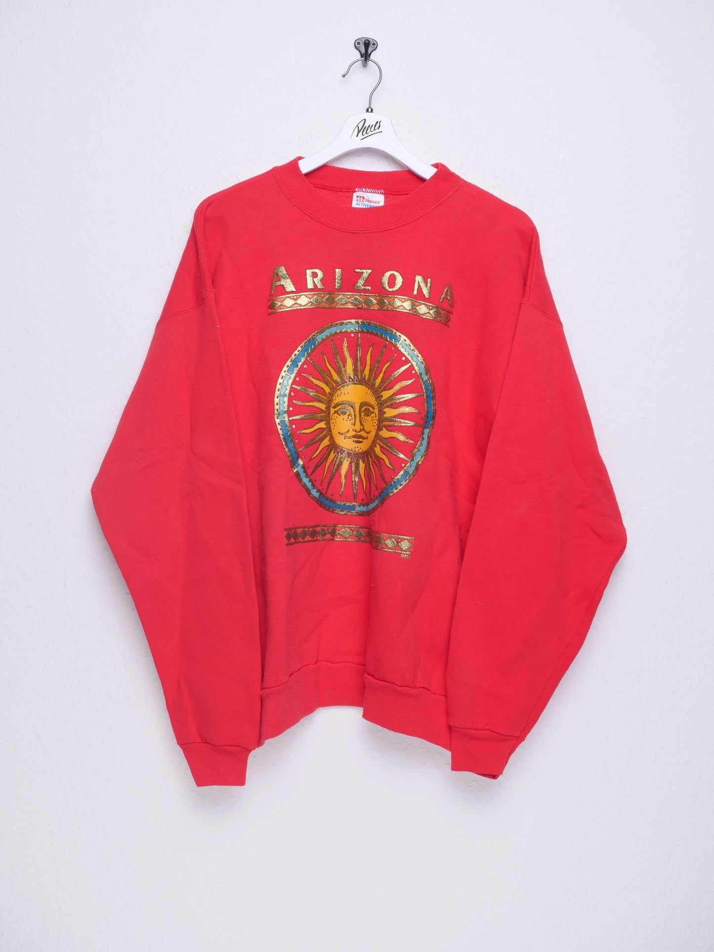 printed Big Logo 'Arizona' red Sweater - Peeces