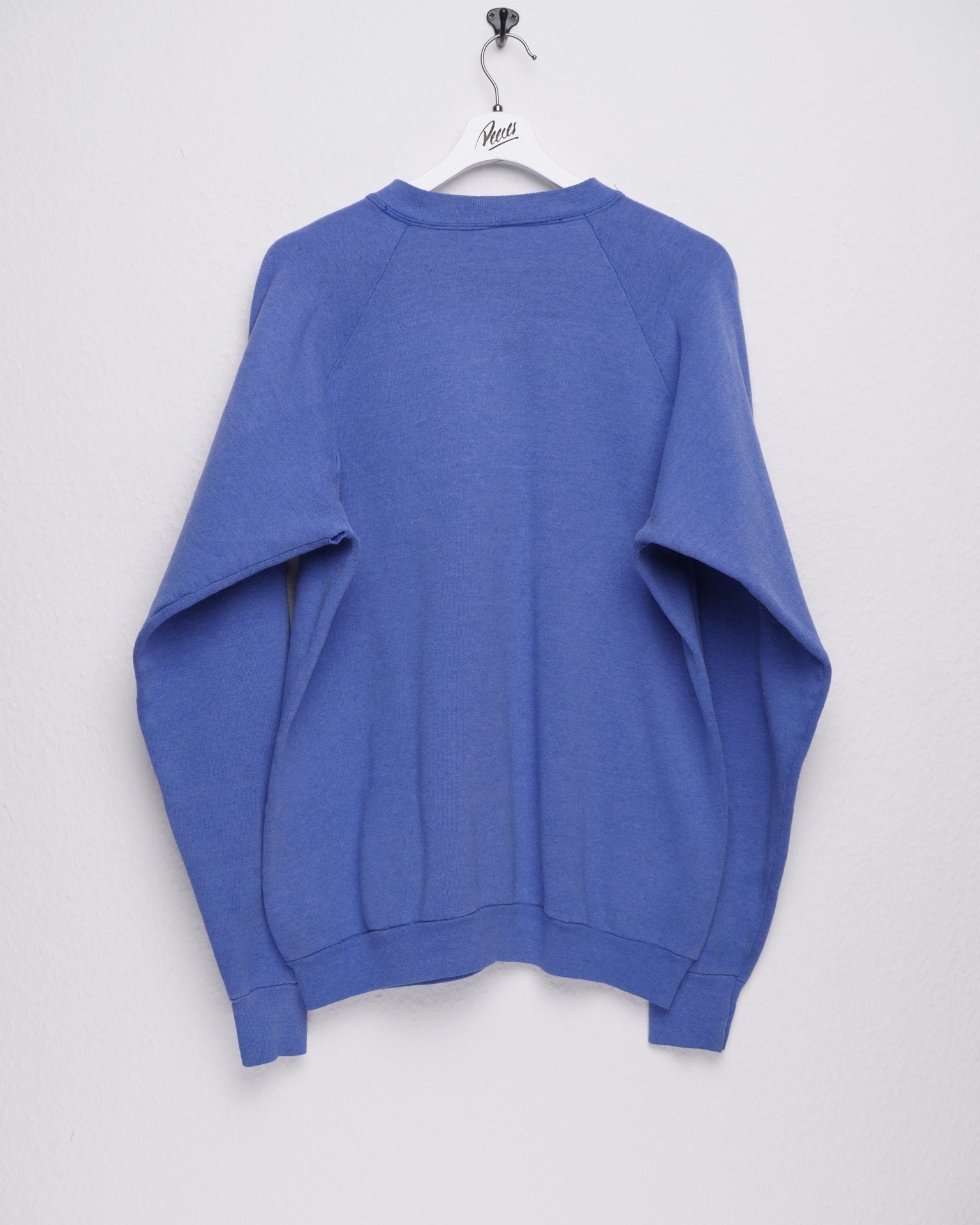 printed 'Captain' Spellout washed blue Sweater - Peeces