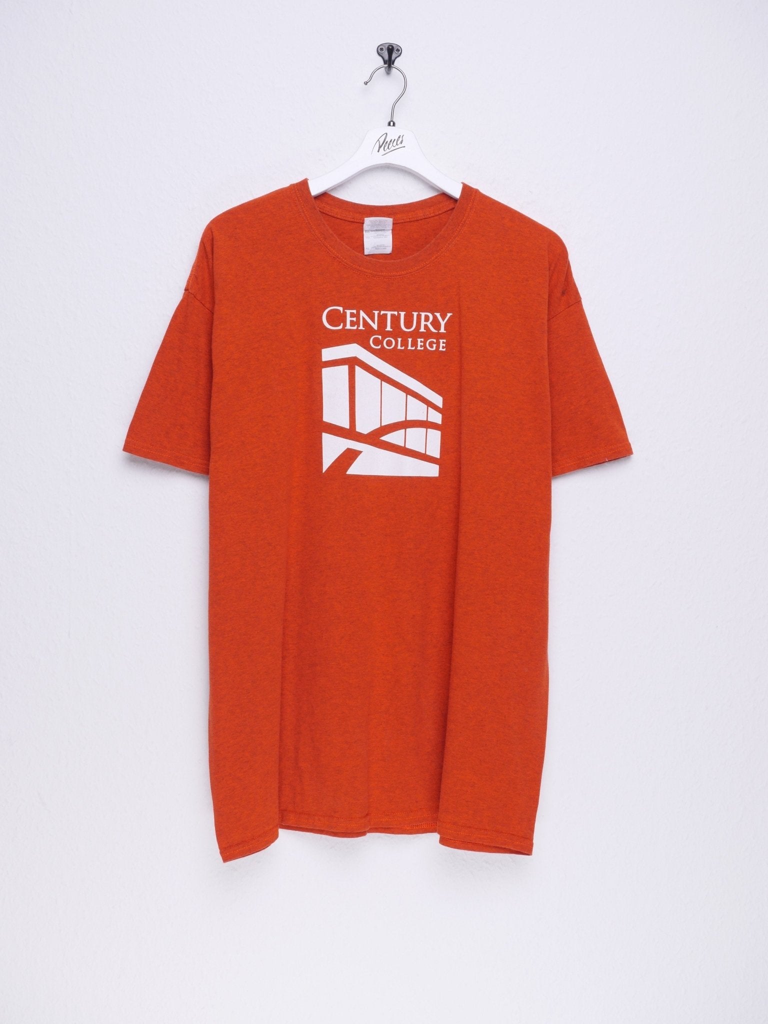printed 'Century College' Orange Shirt - Peeces