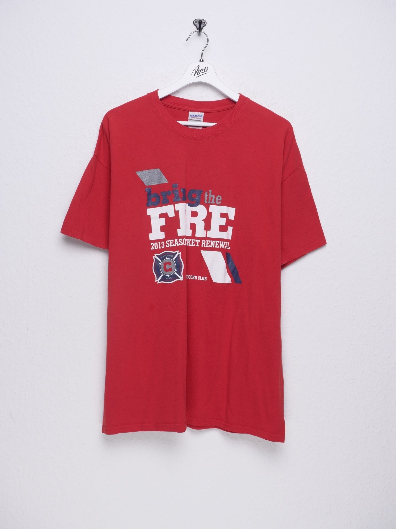 printed Chicago Fire Soccer Club Logo red oversized Shirt - Peeces