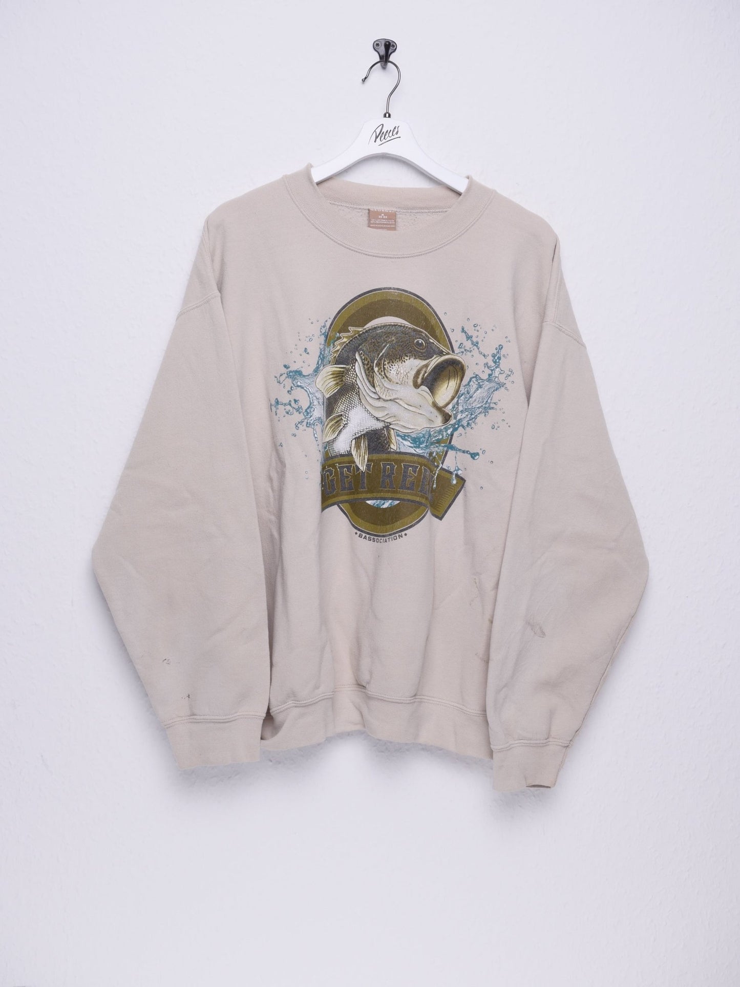 printed Fish Graphic beige Sweater - Peeces