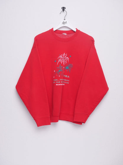 printed Graphic red Vintage Sweater - Peeces