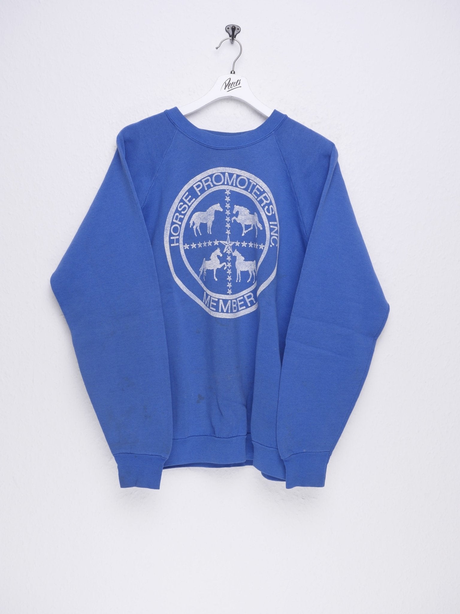 printed horse promoters member blue Sweater - Peeces