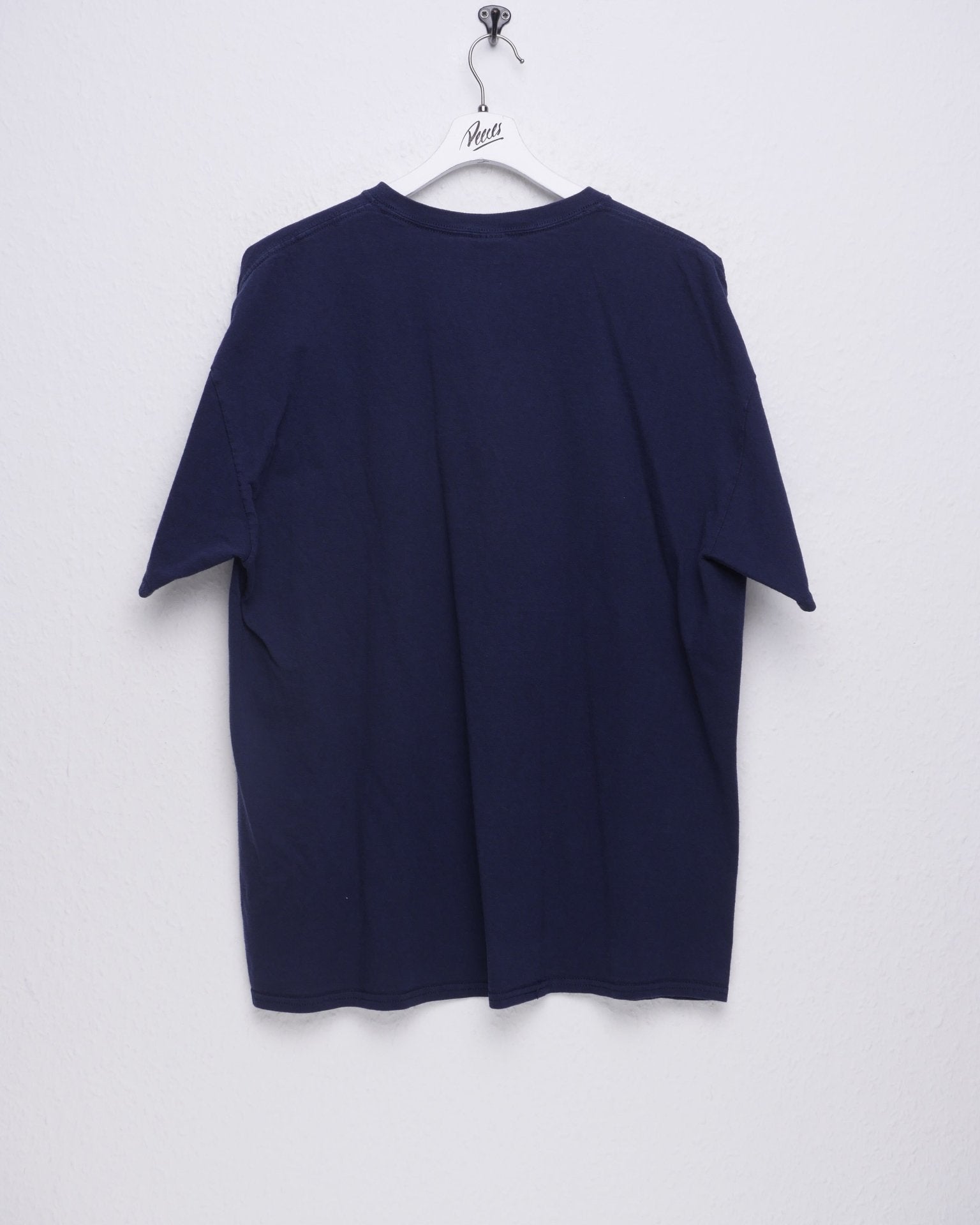 printed Spellout navy Shirt - Peeces