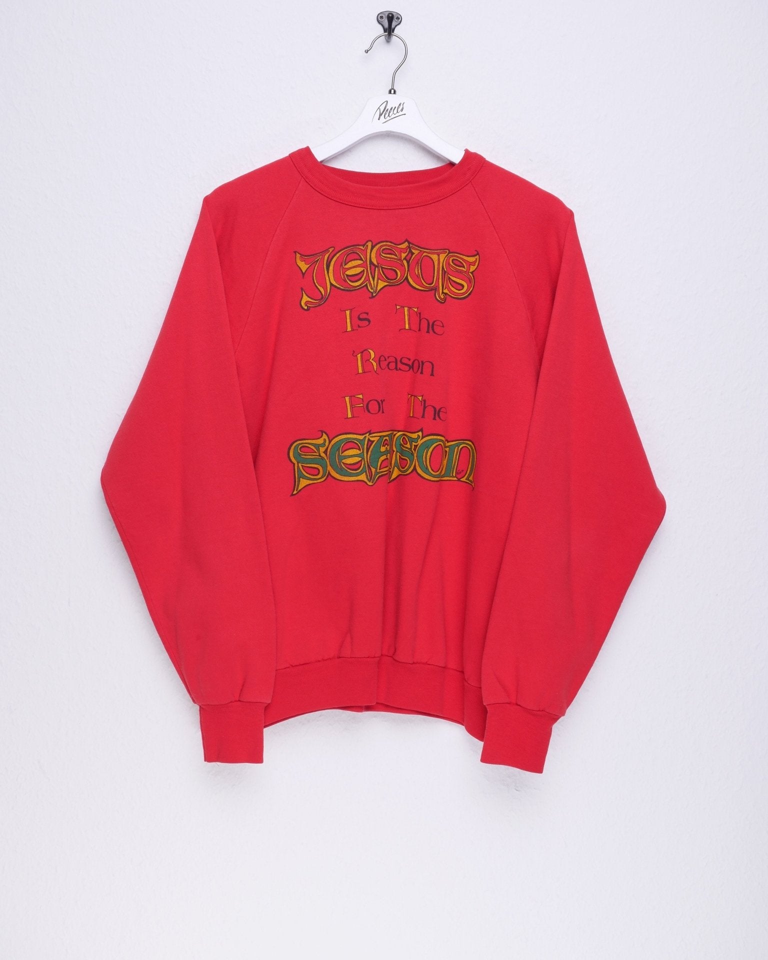 printed Spellout red Sweater - Peeces
