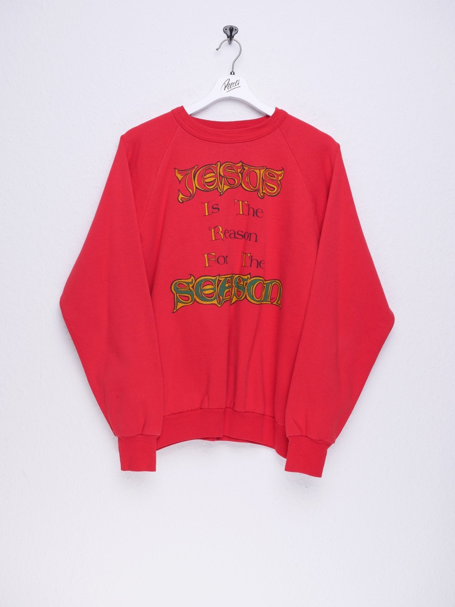 printed Spellout red Sweater - Peeces