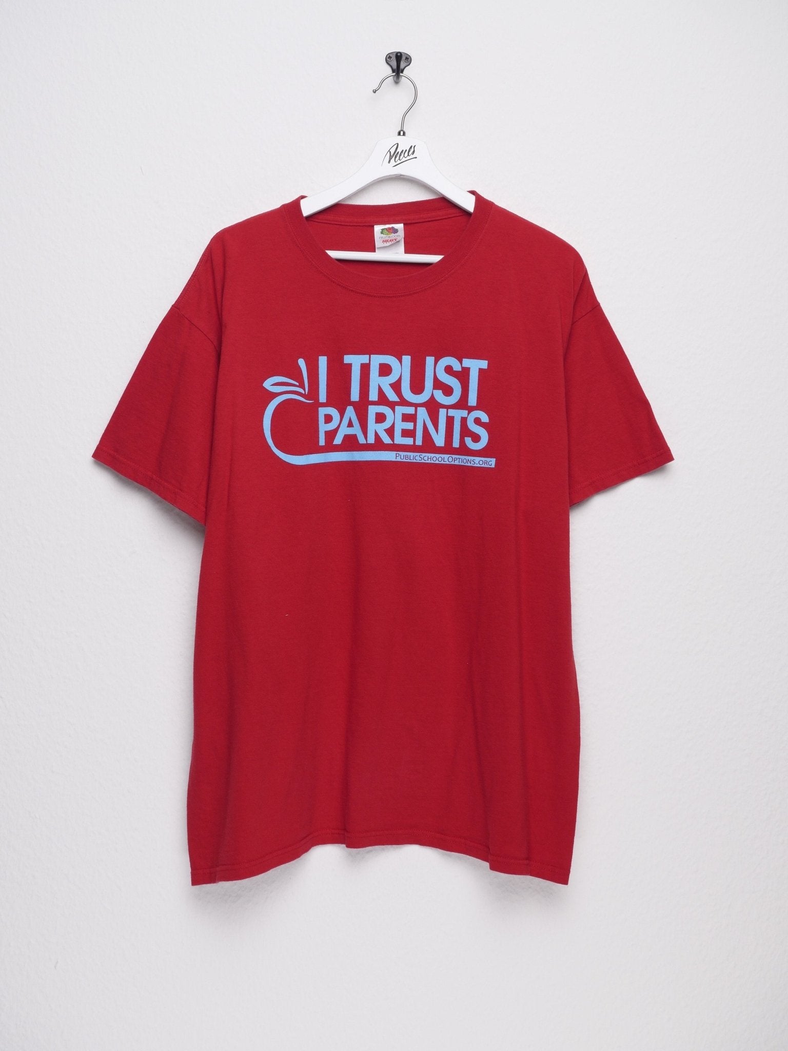 printed 'Trust Parents' red Shirt - Peeces
