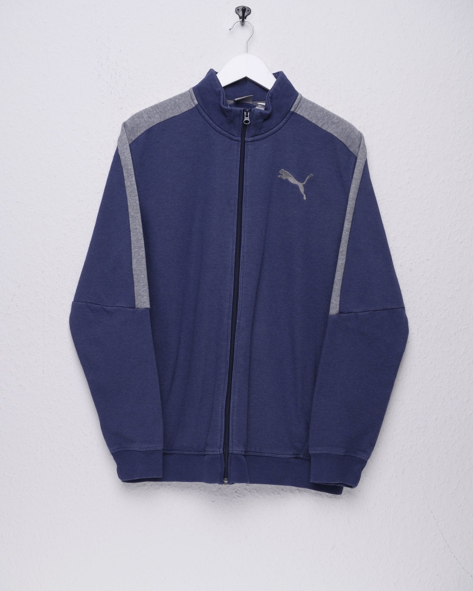 Puma embroidered Logo blue Zip Sweater - Peeces