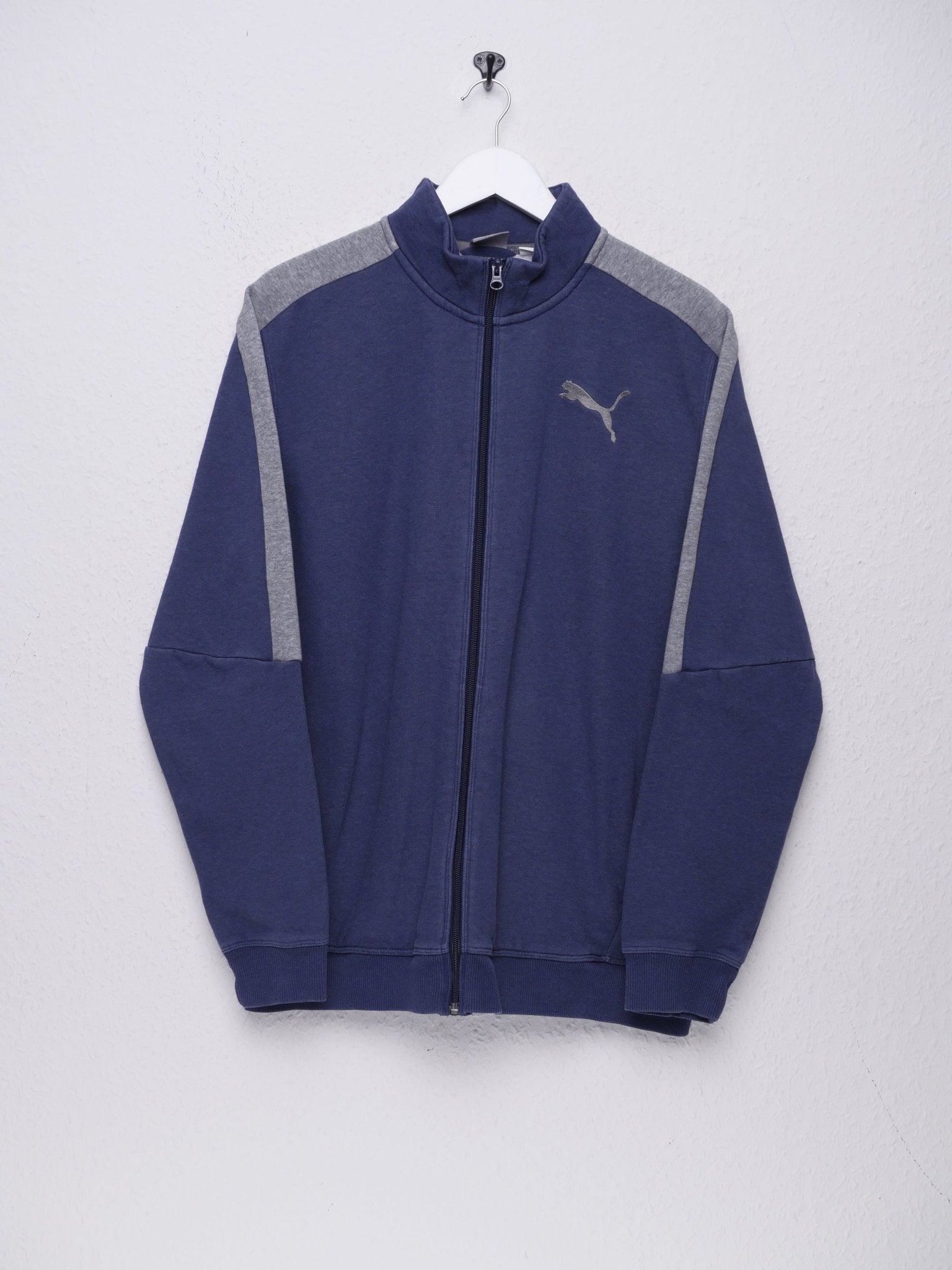 Puma embroidered Logo blue Zip Sweater - Peeces