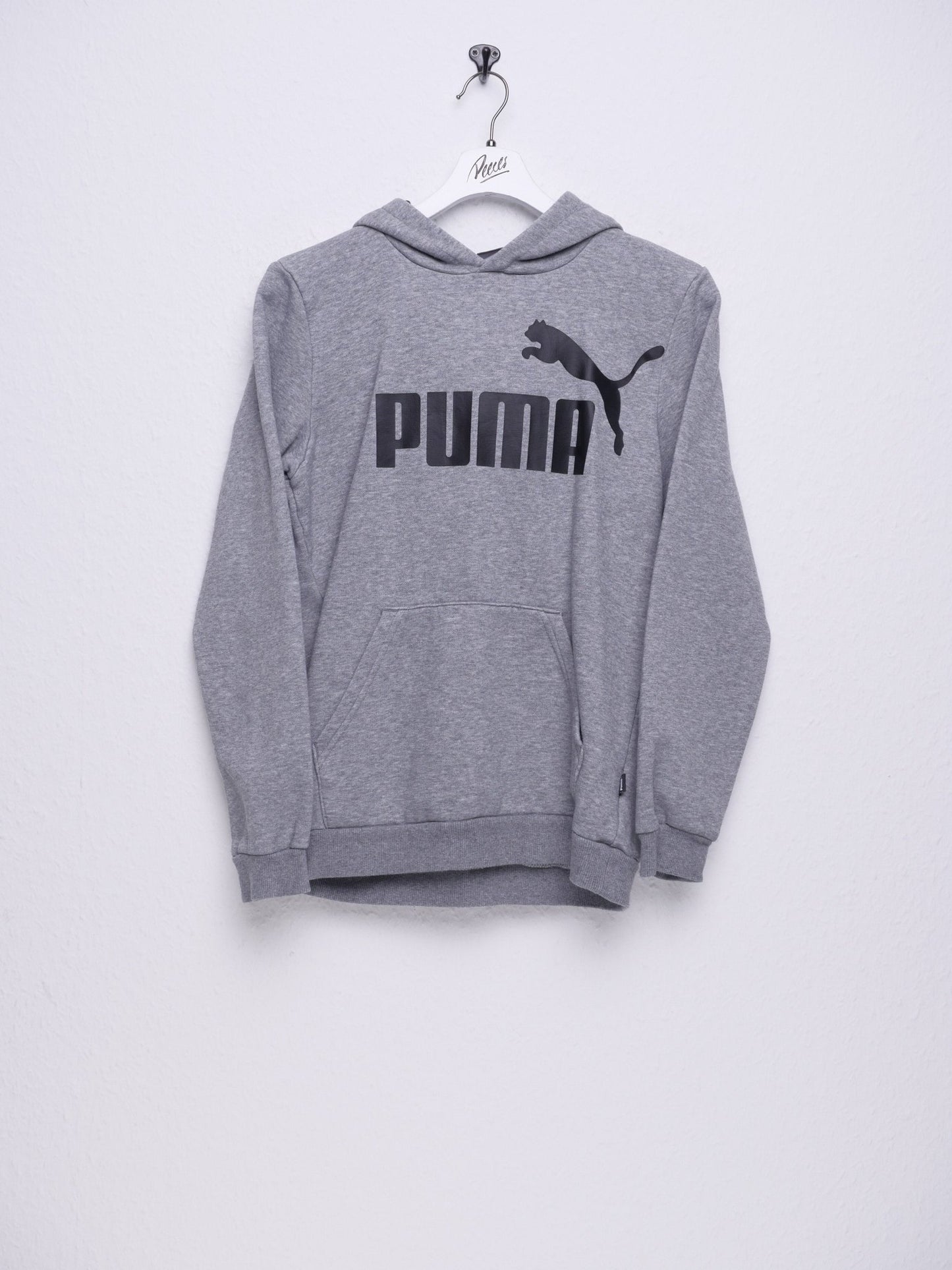 puma printed Spellout grey basic Hoodie - Peeces