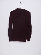 Red basic Vintage V-Neck knit Sweater - Peeces